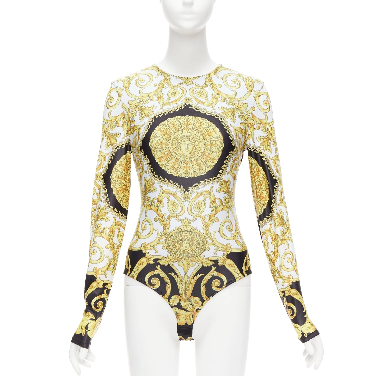 Women's Versace Tribute Medusa Barocco long sleeve bodysuit top - Image 7