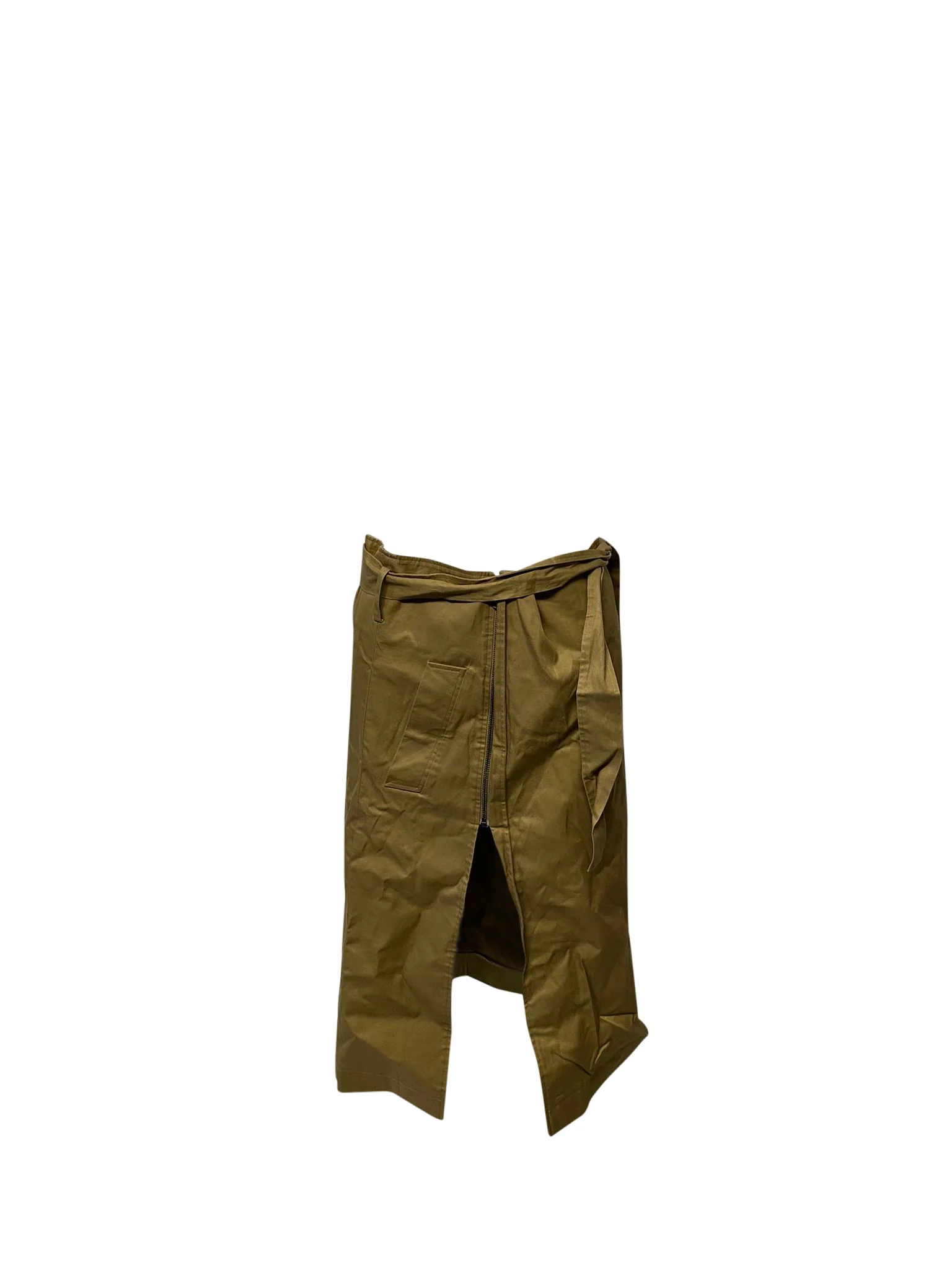Women's Vetements Belted Asymmetric Skirt in Brown Cotton