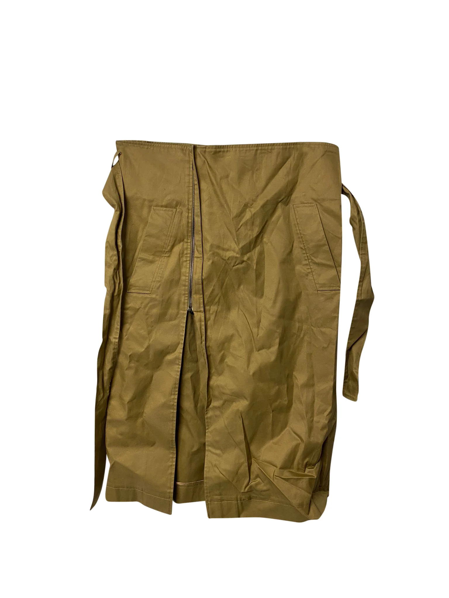 Women's Vetements Belted Asymmetric Skirt in Brown Cotton - Image 3