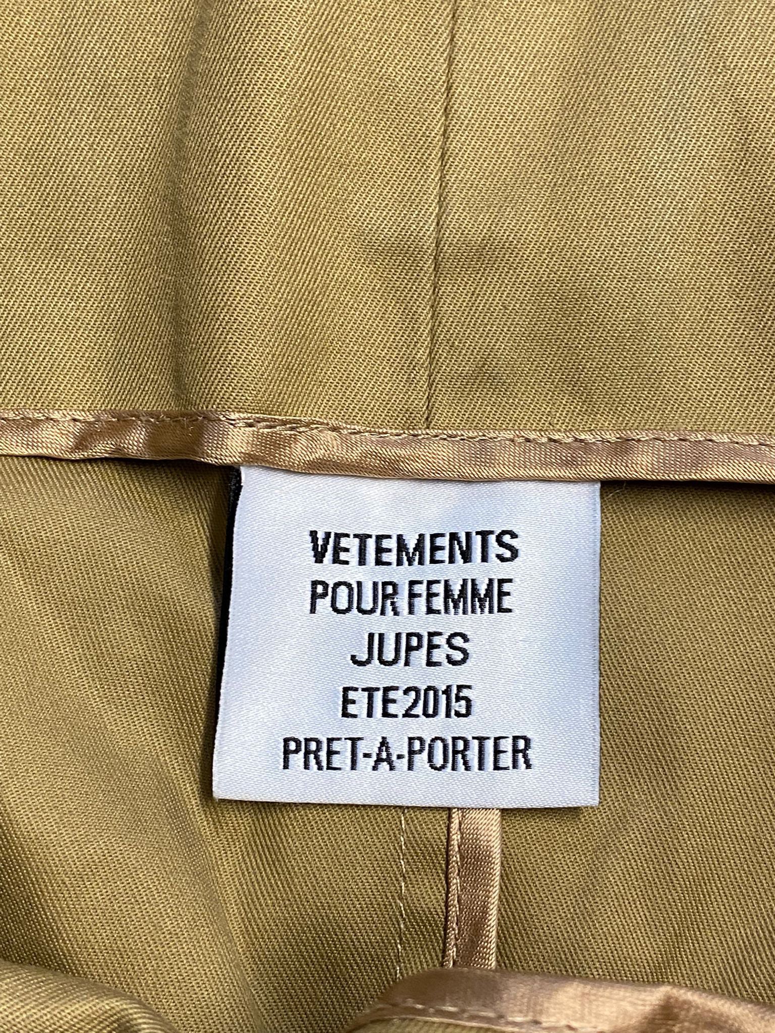 Women's Vetements Belted Asymmetric Skirt in Brown Cotton - Image 6