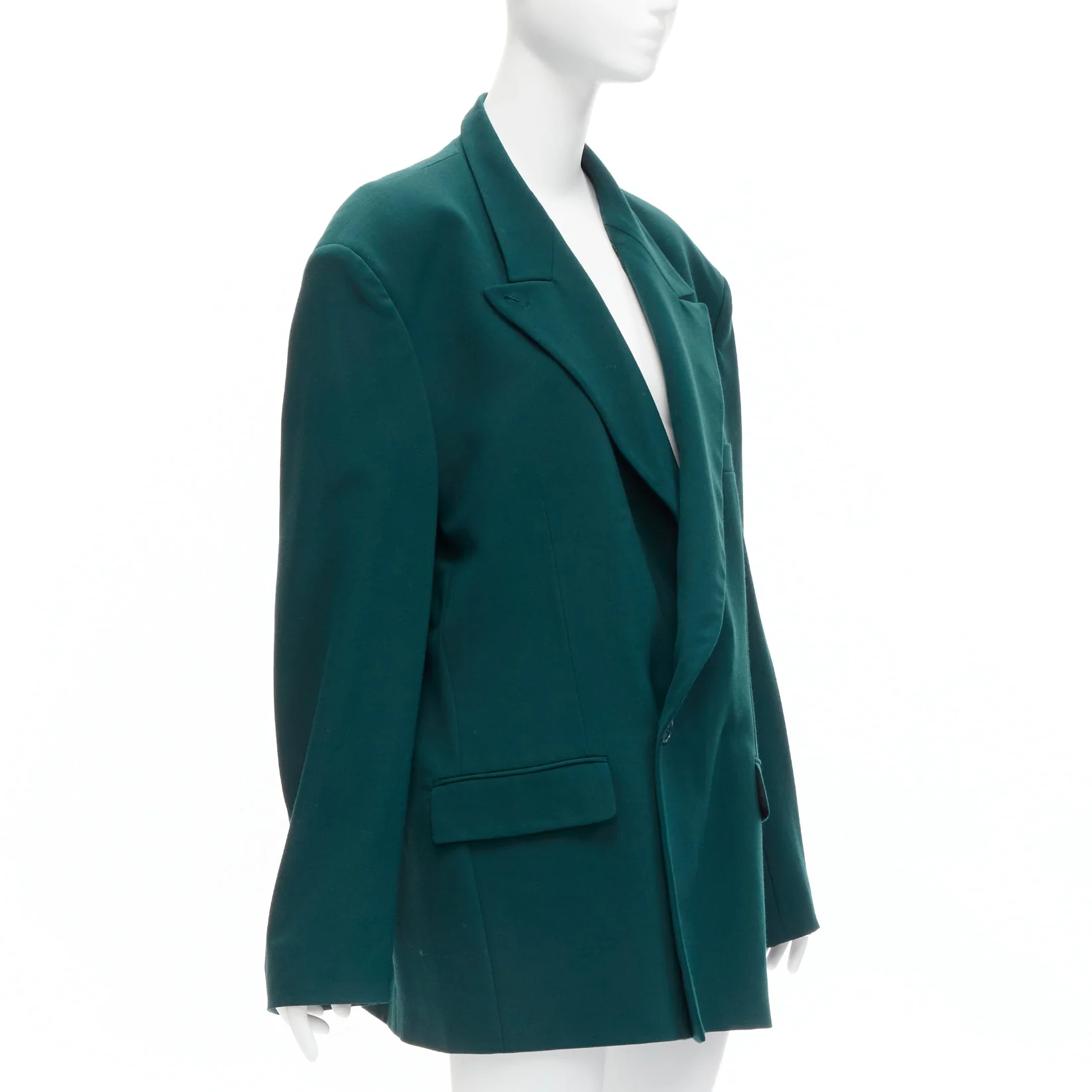 Women's Vetements forest logo patch back oversized double-breasted blazer - Image 10