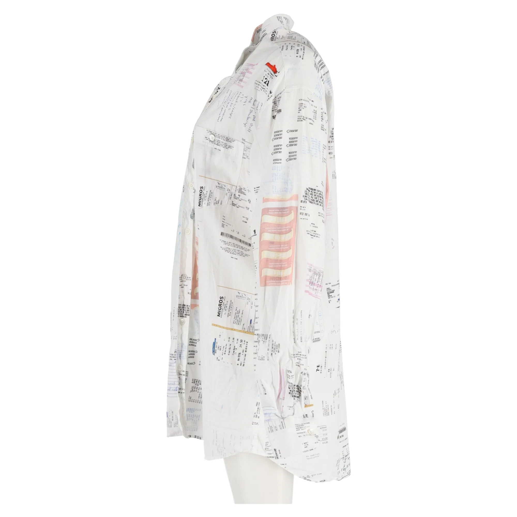 Women's Vetements Hiver 2019 Receipt Button Up Shirt in White Cotton - Image 5