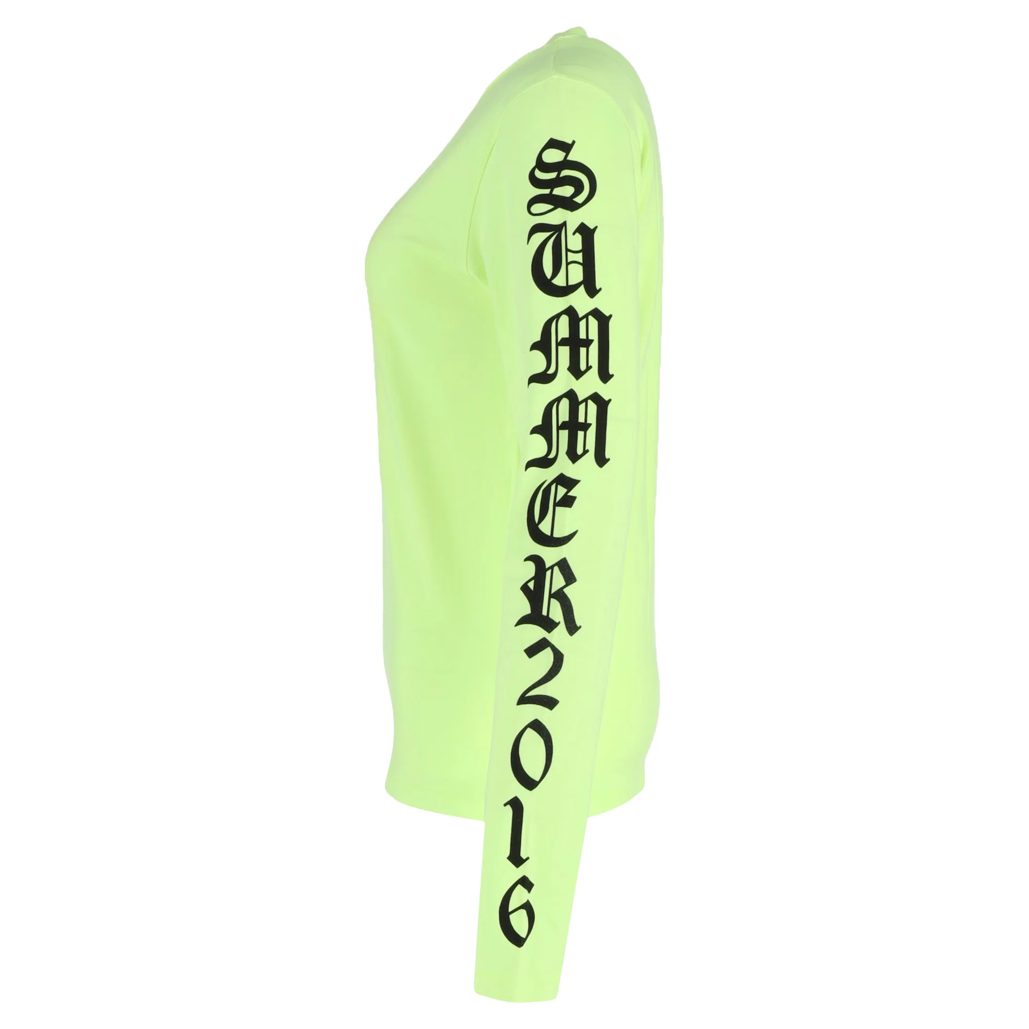 Women's Vetements Summer 2016 Long Sleeve T-Shirt in Neon Green Cotton - Image 2