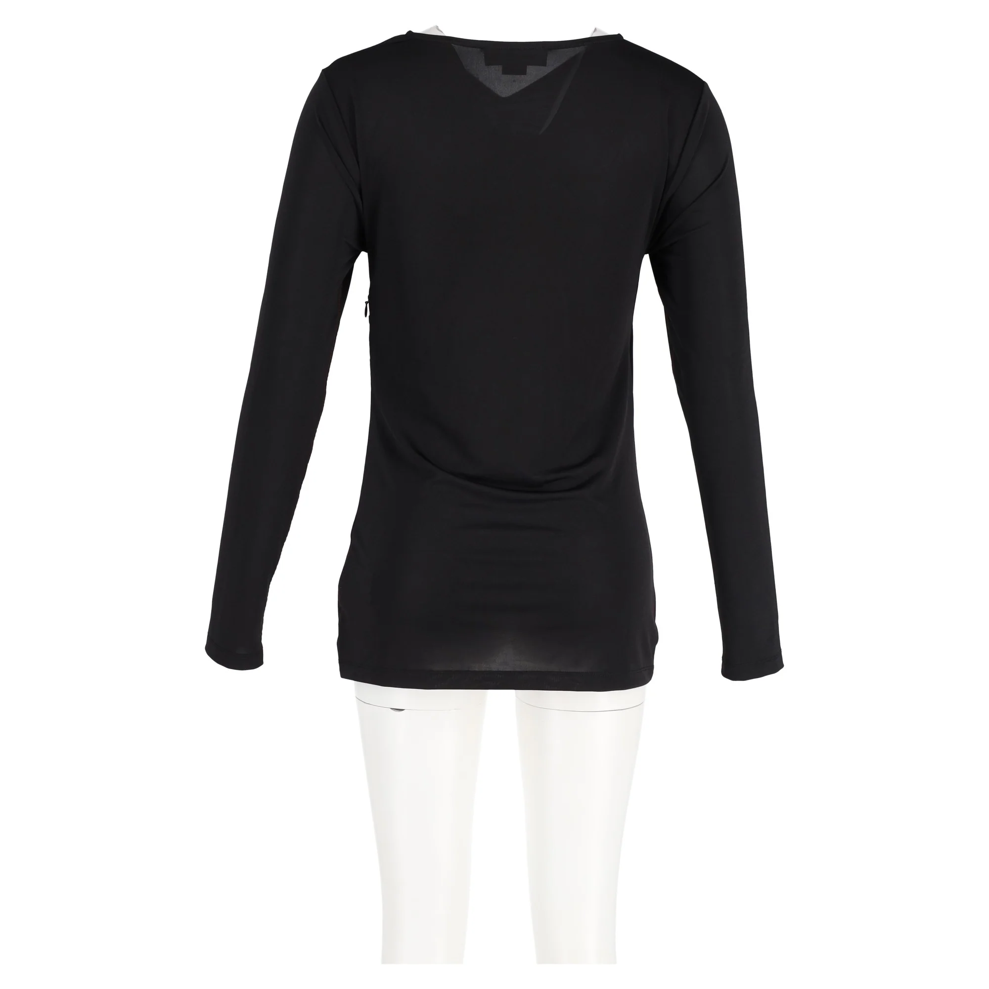 Women's Cutout Ruched Stretch Top in Black Cotton - Image 6