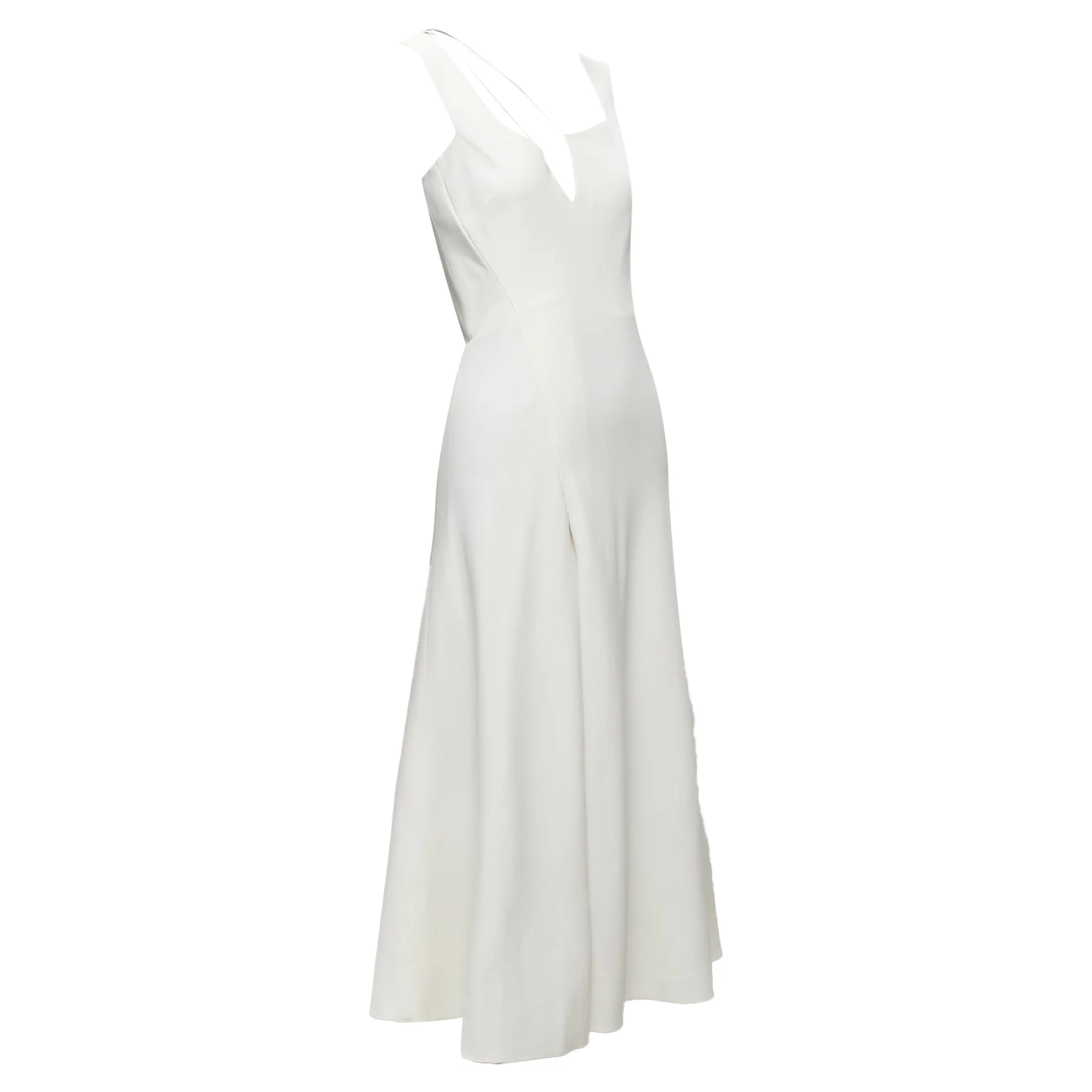 Women's Victoria Beckham asymmetric straps bias cut A-line knit dress - Image 3