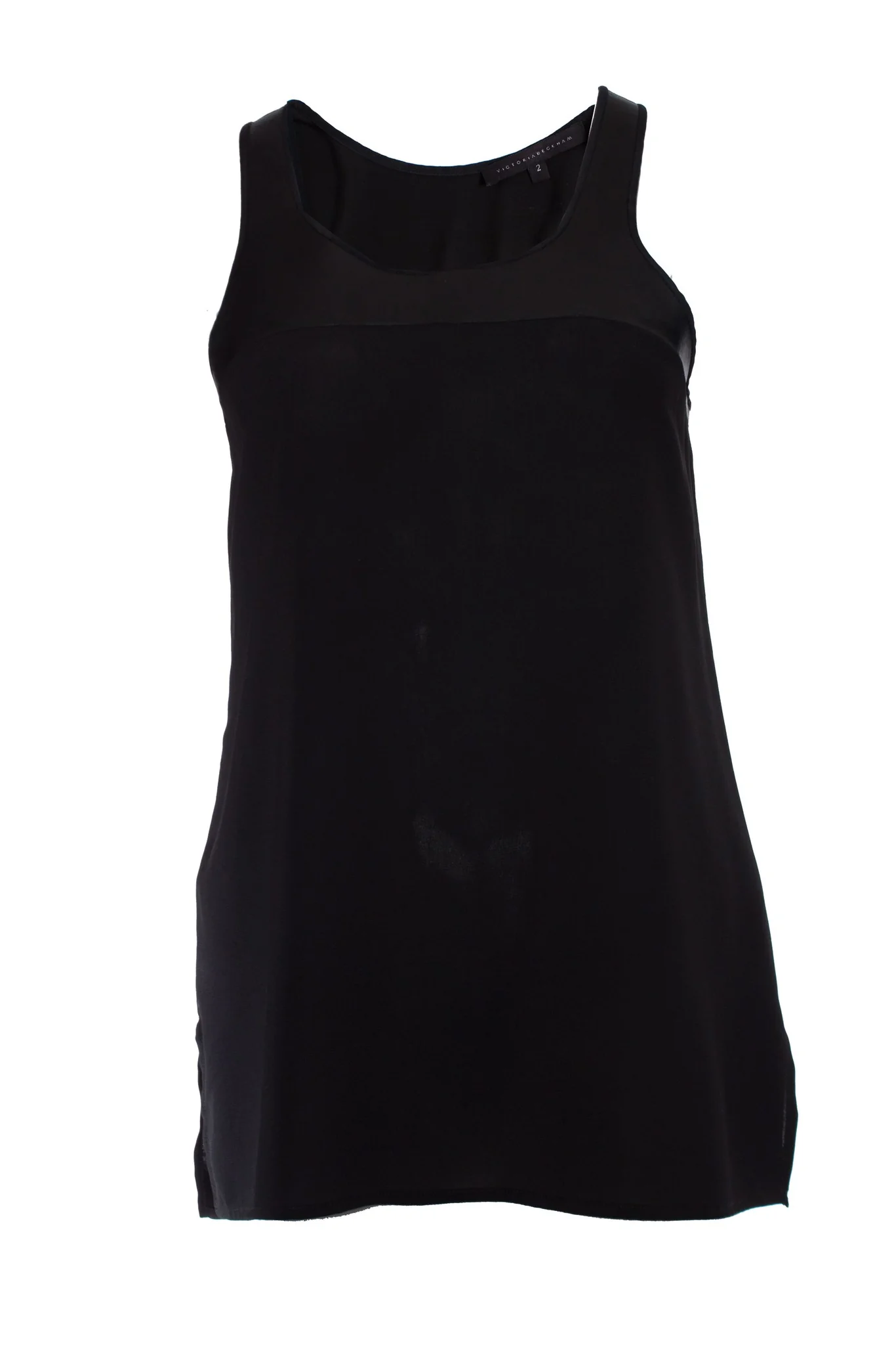 Women's Victoria Beckham Black top with leather details.
