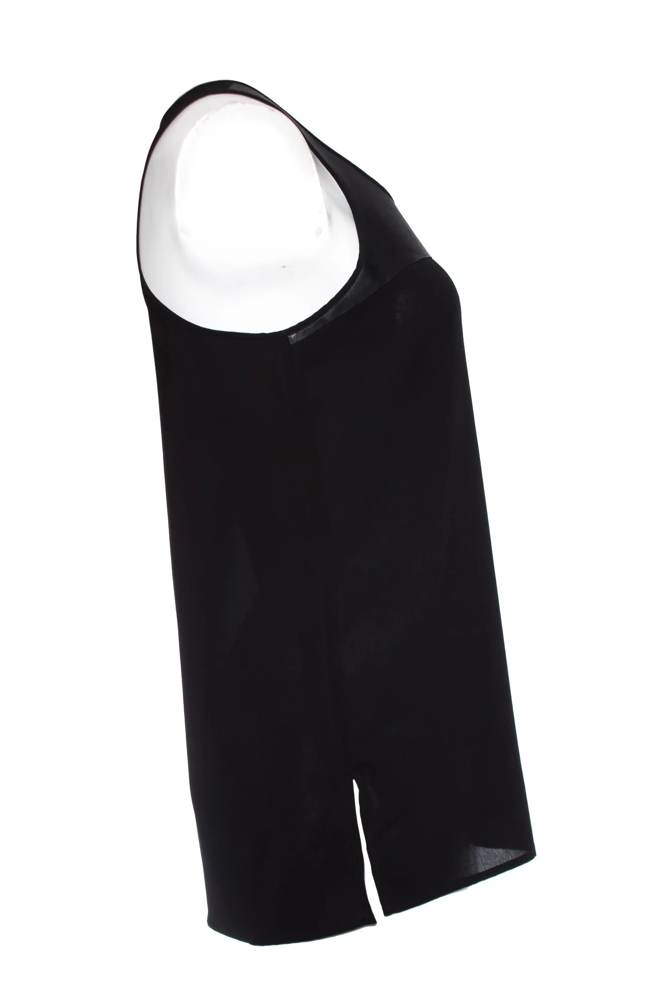 Women's Victoria Beckham Black top with leather details. - Image 4