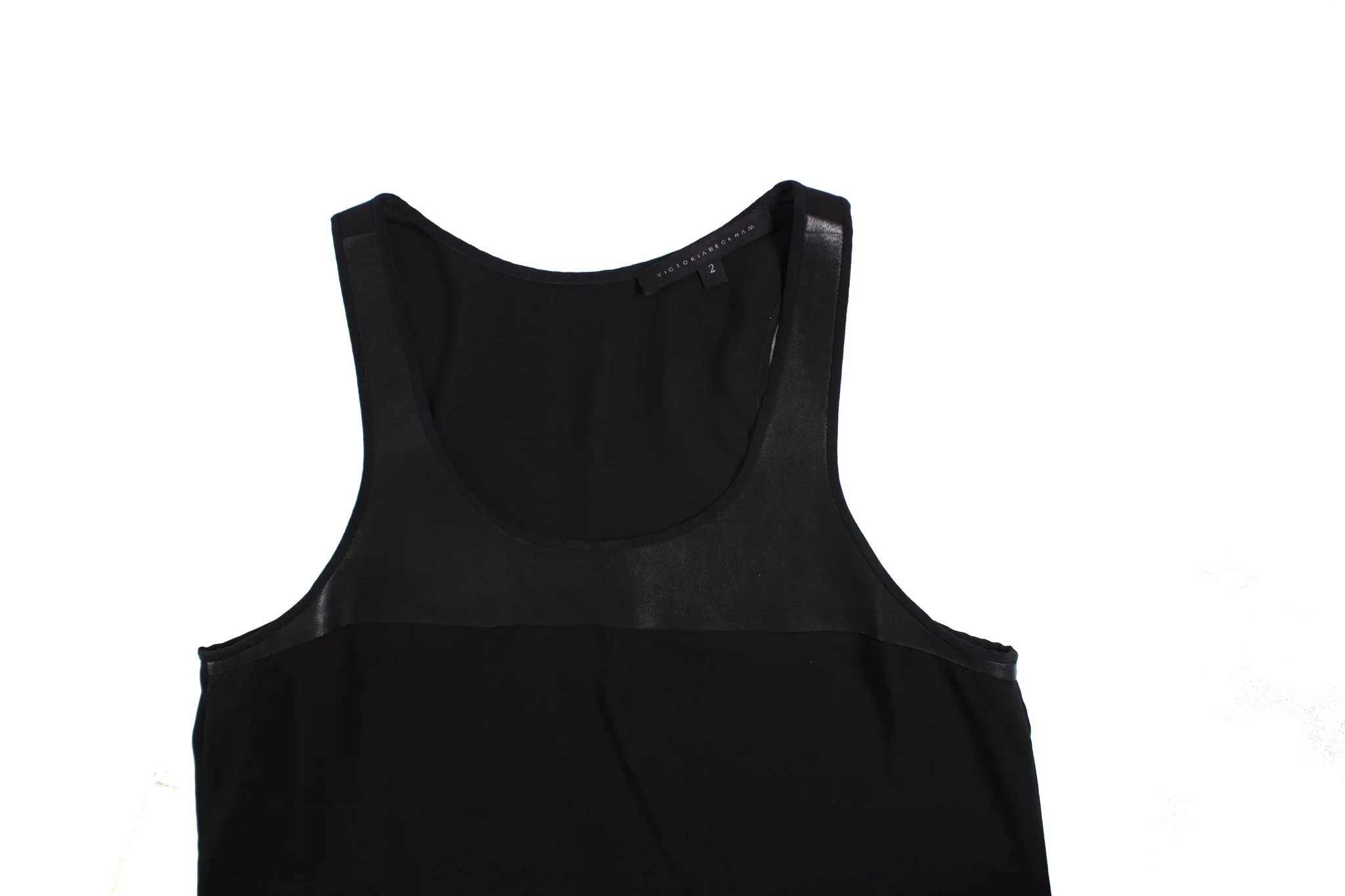 Women's Victoria Beckham Black top with leather details. - Image 5