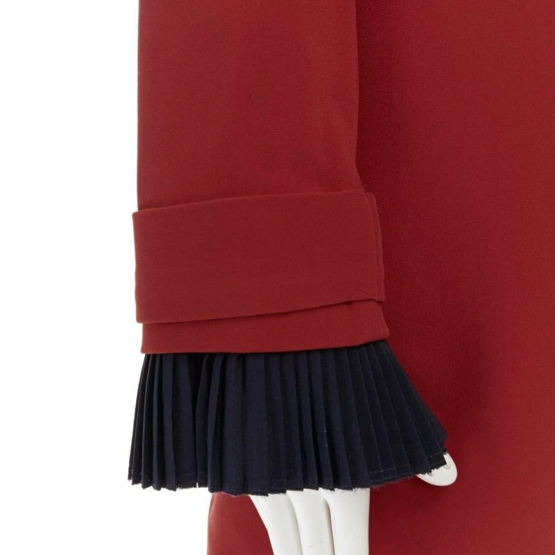 Women's Victoria Beckham crepe pleated cuff long sleeves dress - Image 8