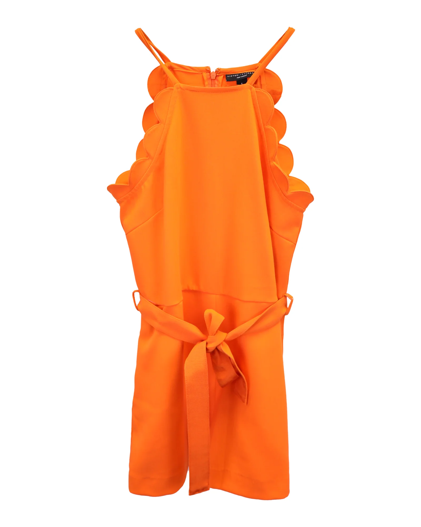 Women's Victoria Beckham For Target Scalloped Romper in Orange Polyester