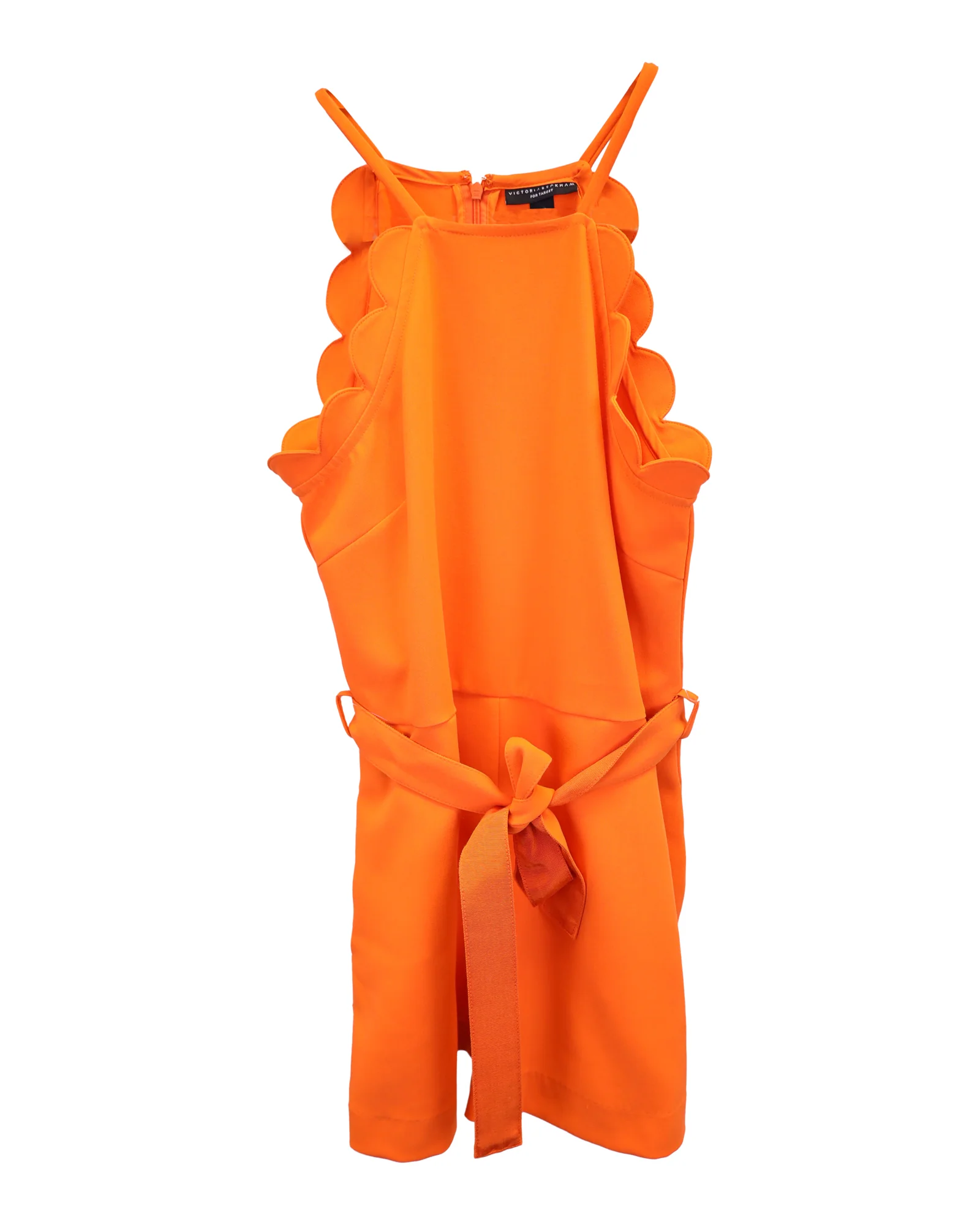 Women's Victoria Beckham For Target Scalloped Romper in Orange Polyester - Image 2