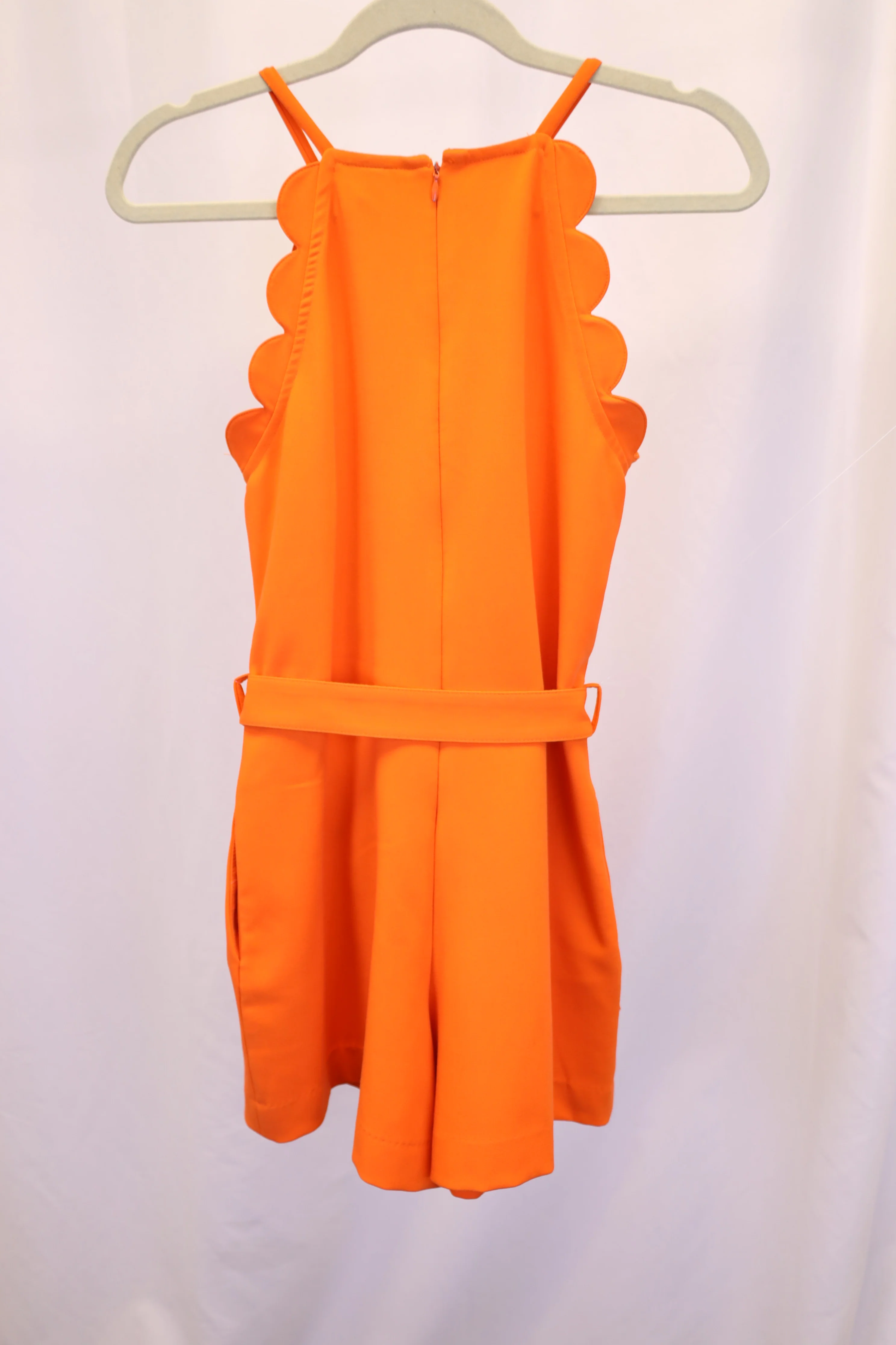 Women's Victoria Beckham For Target Scalloped Romper in Orange Polyester - Image 8