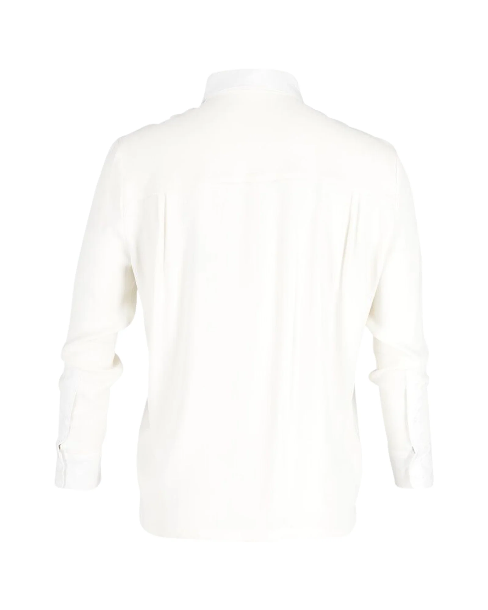 Women's Victoria Beckham Geometric Button-Up Shirt in Cream Cotton - Image 3