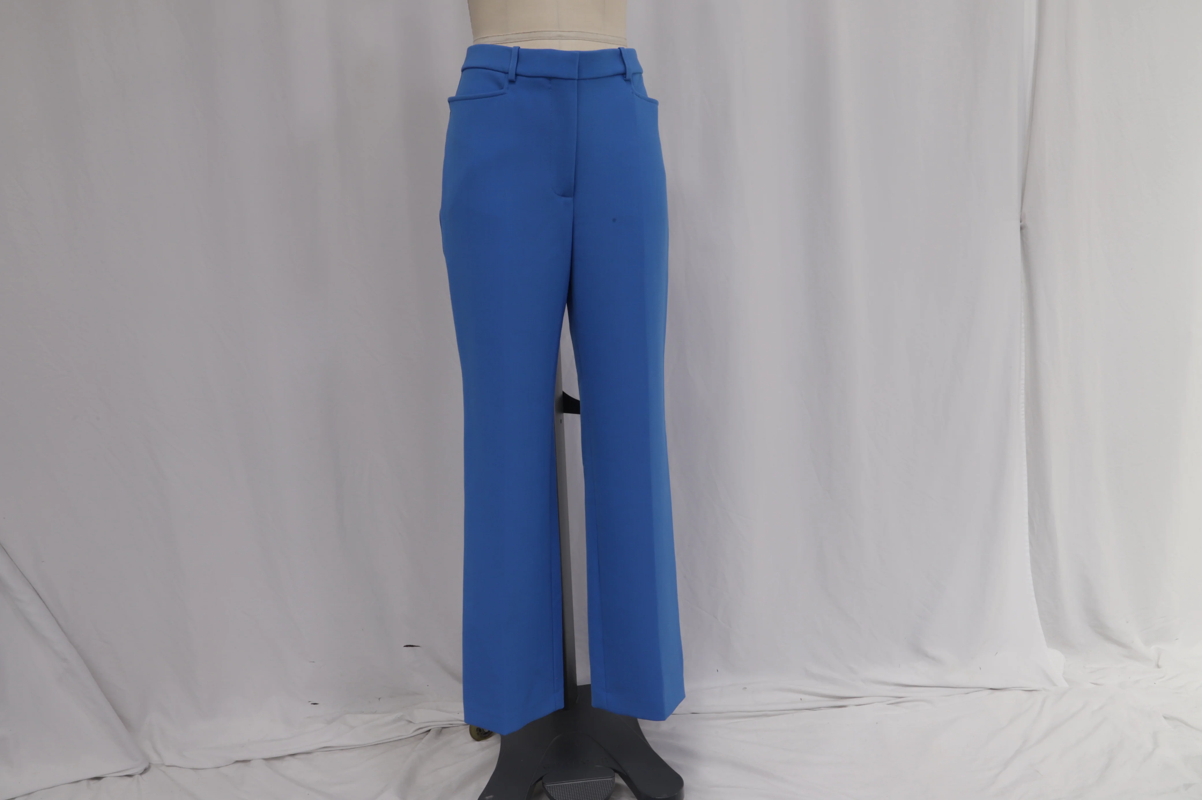 Women's Victoria Beckham High-Rise Trousers in Blue Polyester - Image 6