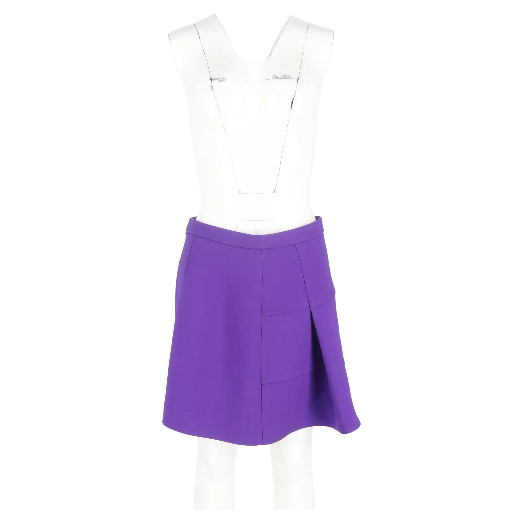 Women's Victoria Beckham Midi Skirt in Purple Wool - Image 4