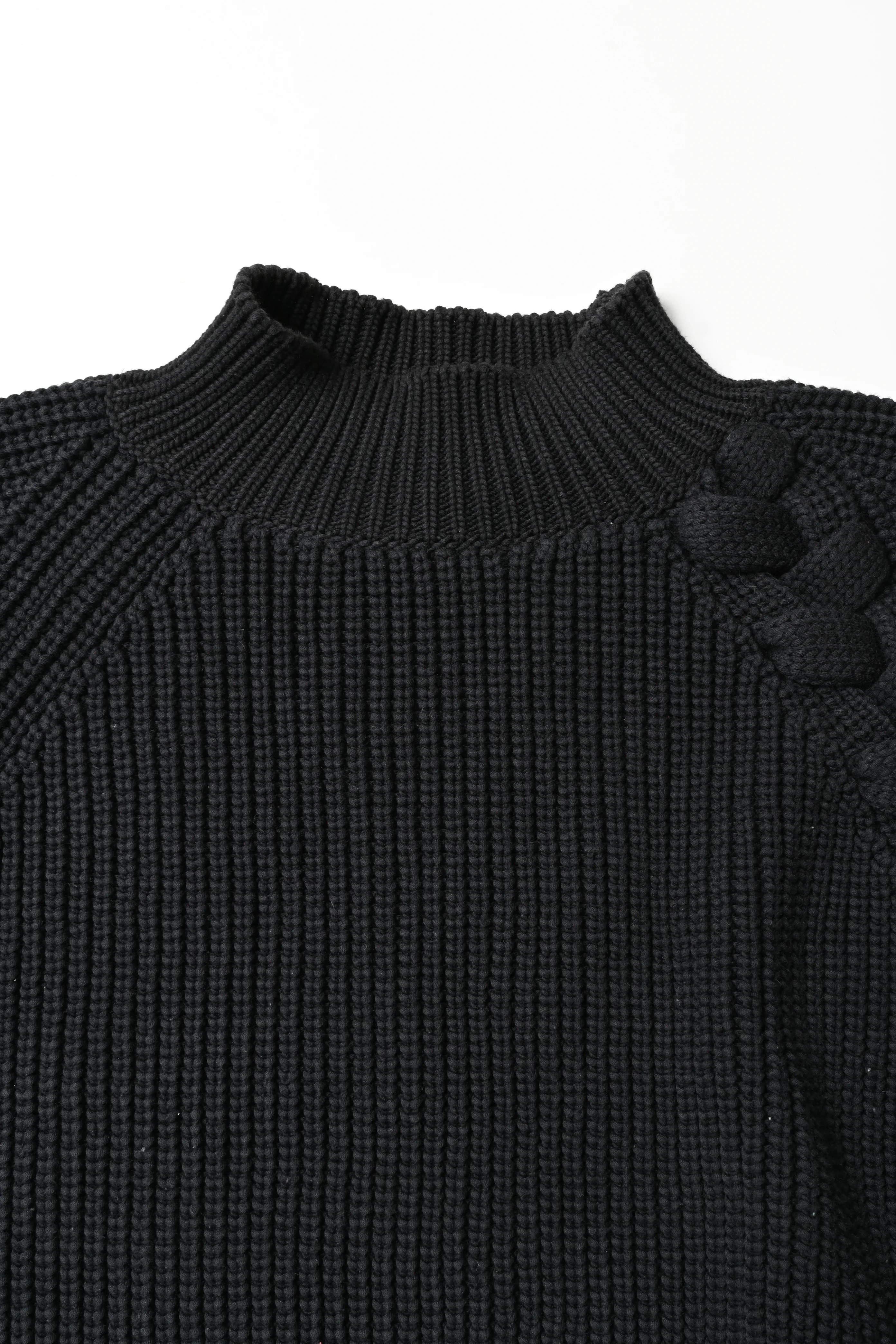 Women's Victoria Beckham Oversized Chunky Knit Sweater in Black Cotton - Image 10