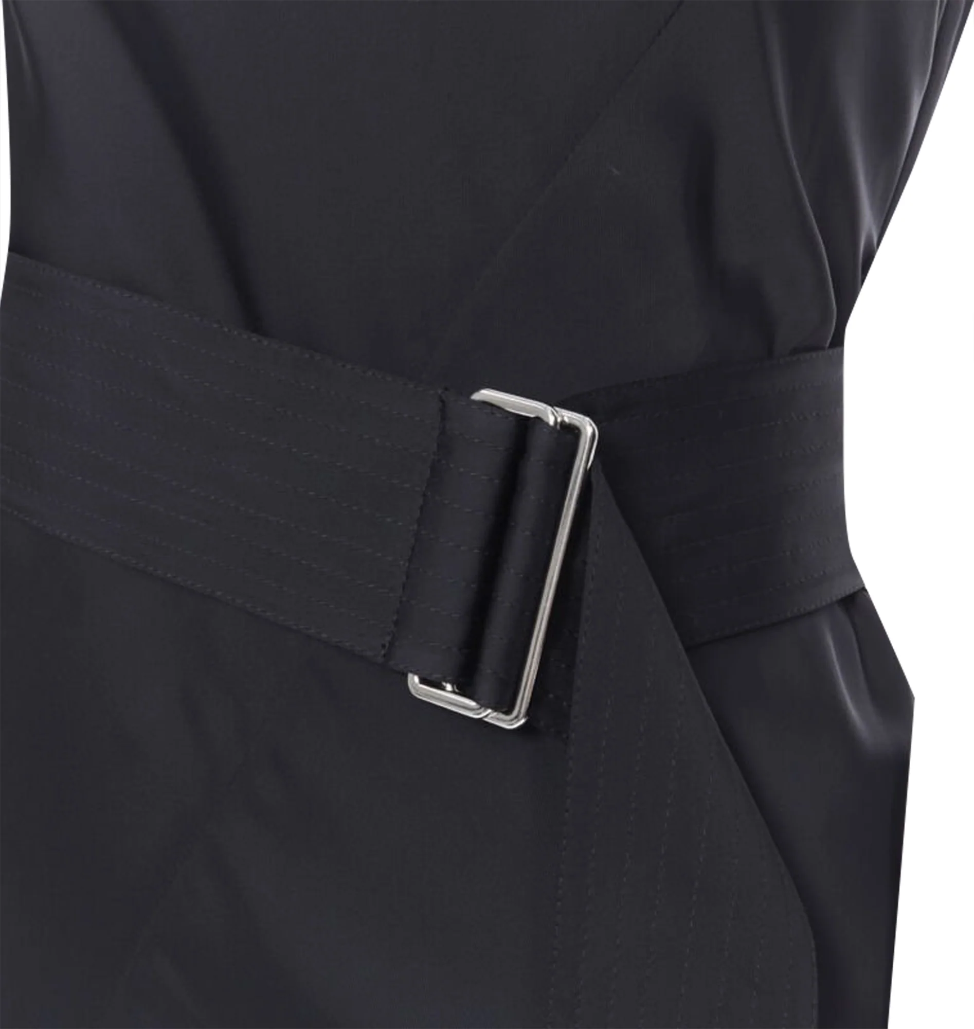 Women's Victoria Beckham satin leather collar belted dress - Image 2