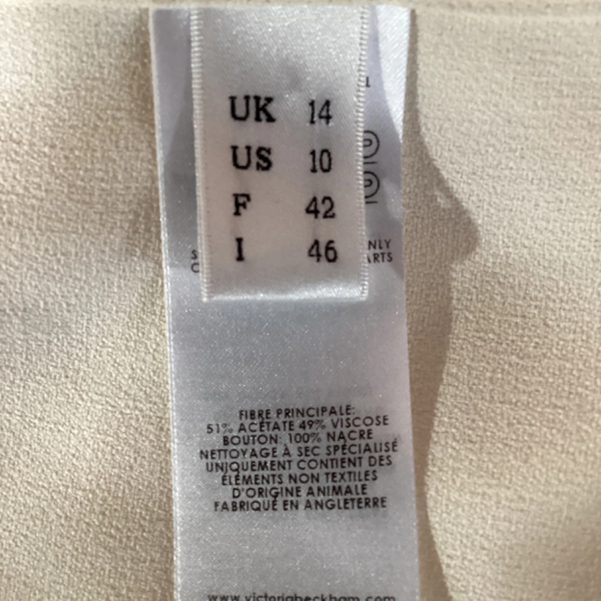 Women's Victoria Beckham Scarf Neck Long Sleeve Blouse in Cream Acetate - Image 6