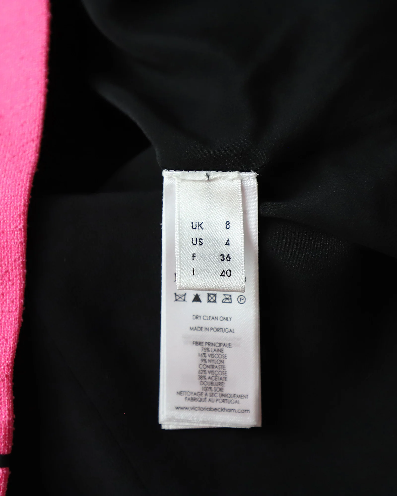Women's Victoria Beckham Sleeveless Shift Dress in Pink Wool - Image 5