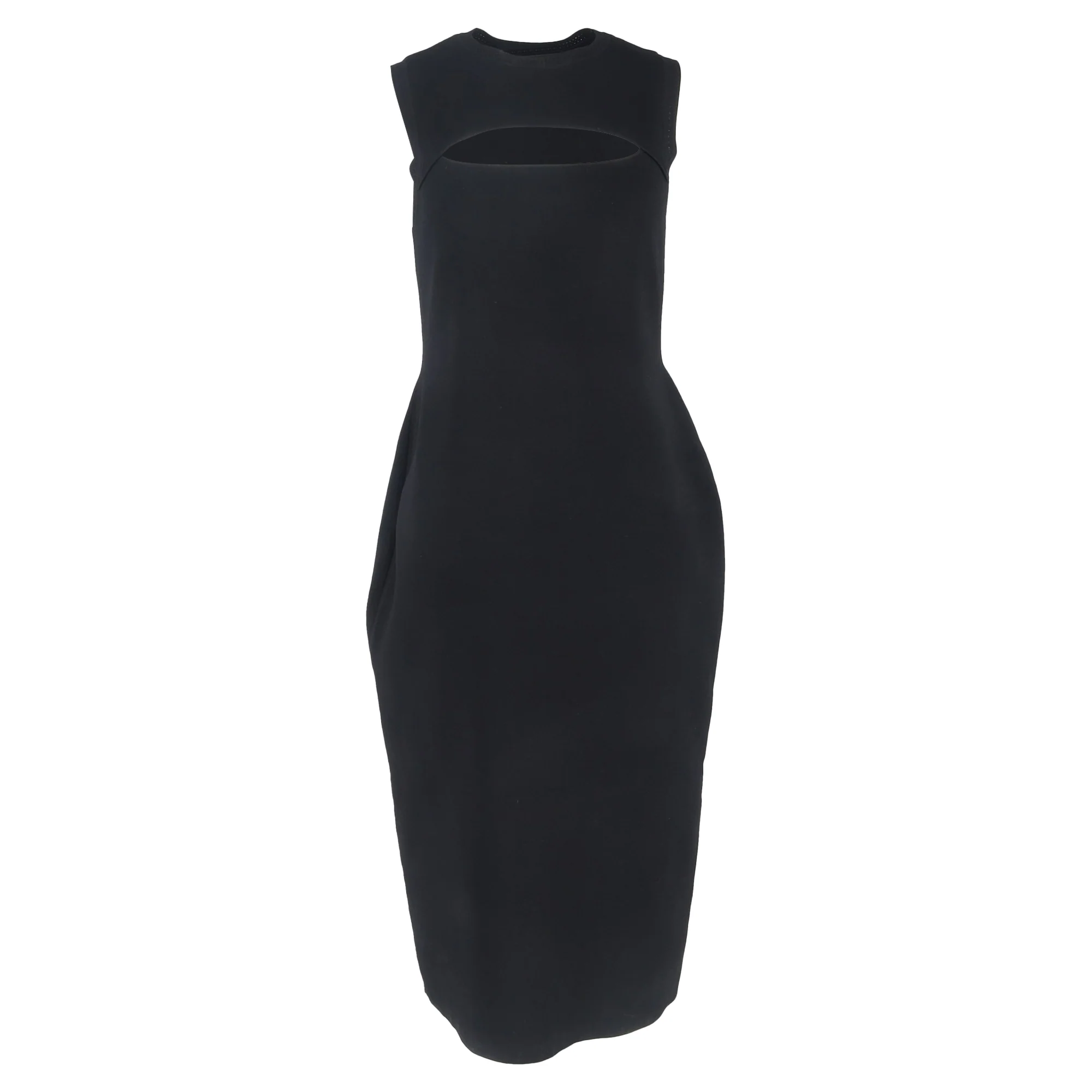 Women's Victoria Beckham VB Body Cutout Midi Dress in Black Viscose