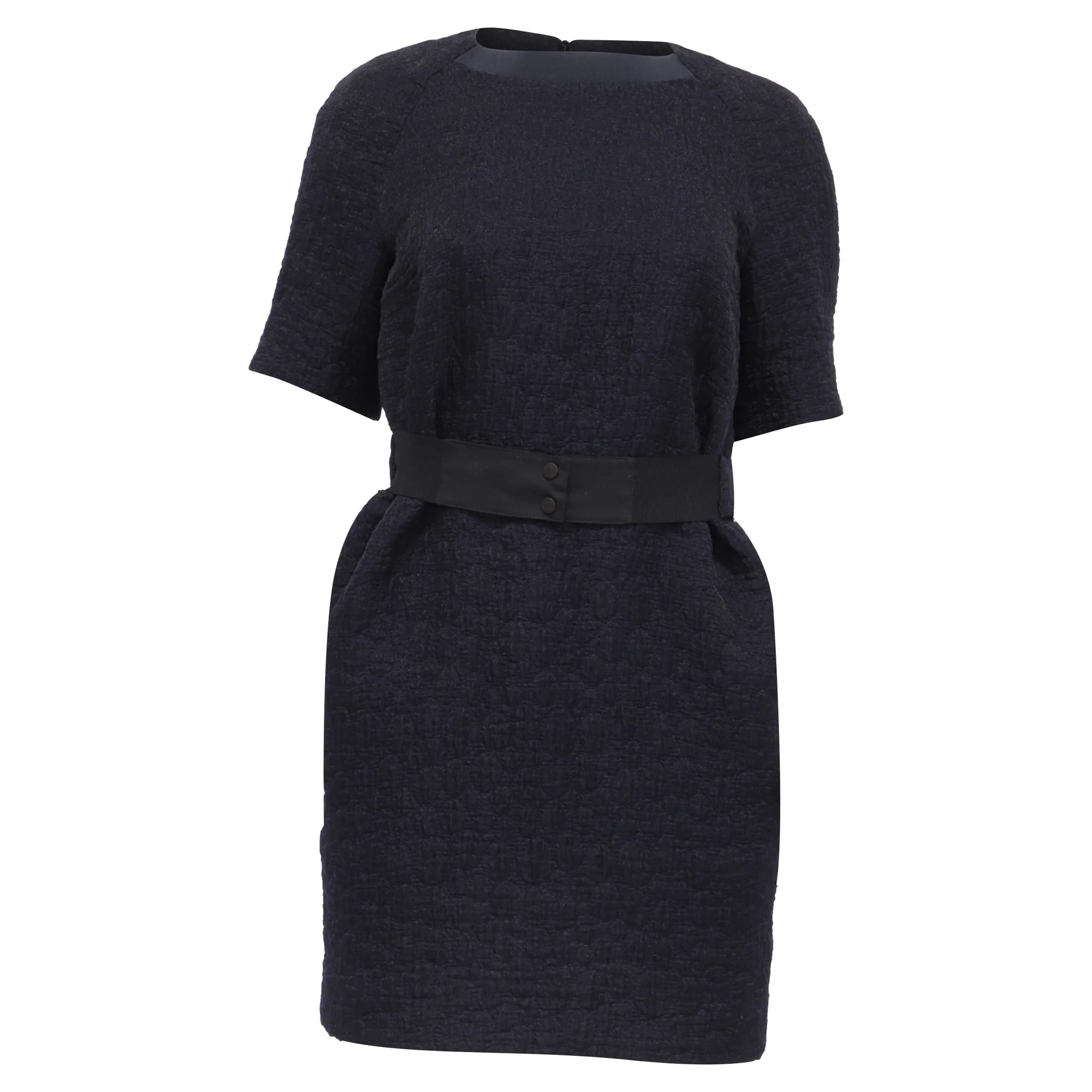 Women's Victoria Victoria Beckham Belted Dress in Black Wool
