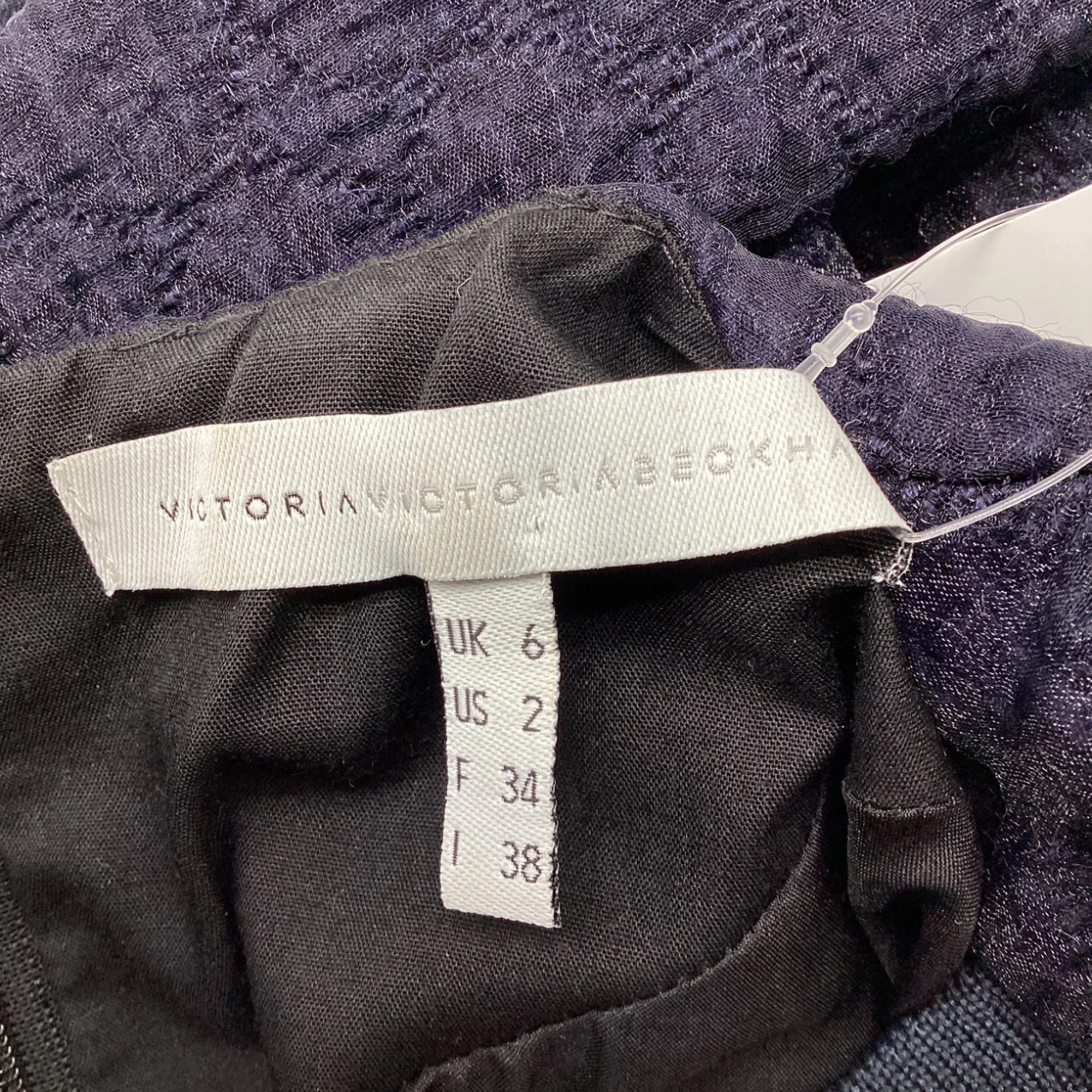 Women's Victoria Victoria Beckham Belted Dress in Black Wool - Image 6