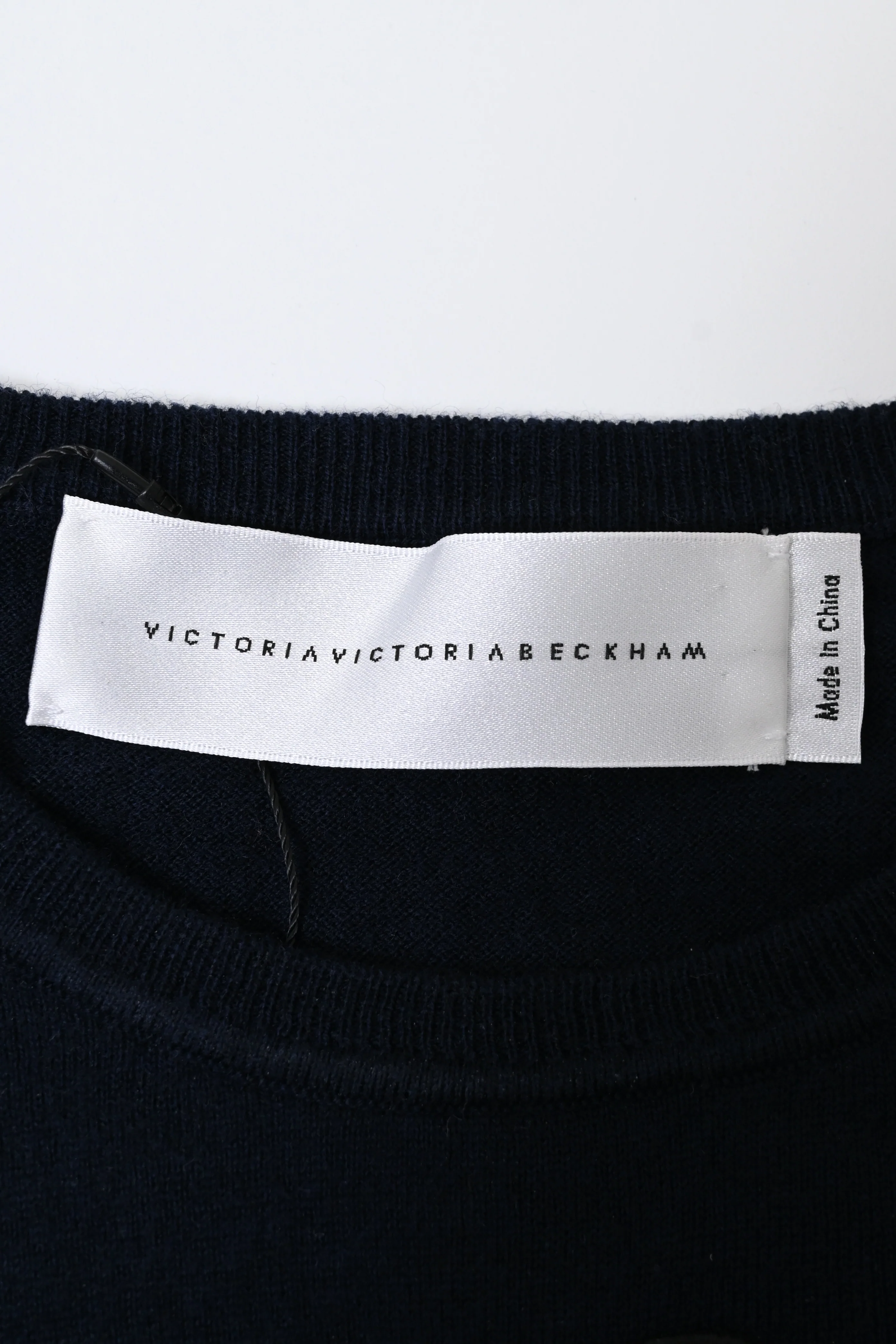 Women's Victoria Victoria Beckham Lips Print Sweater in Navy Blue Wool - Image 9