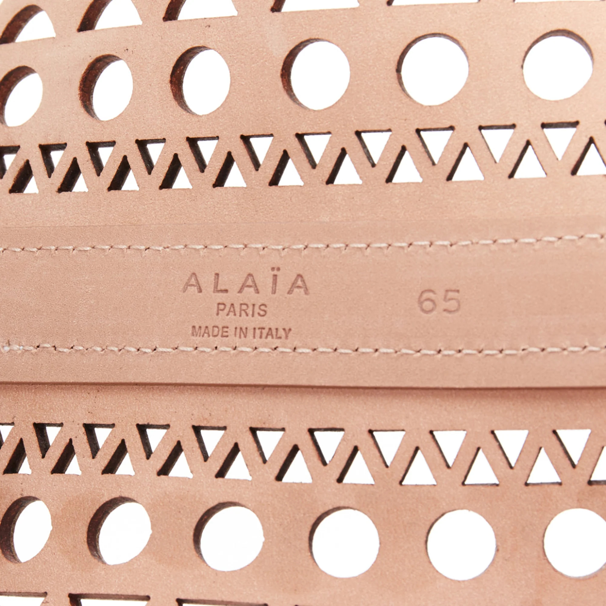 ALAIA white leather geometric cut out scallop edge wide corset belt 65cm - Image 8