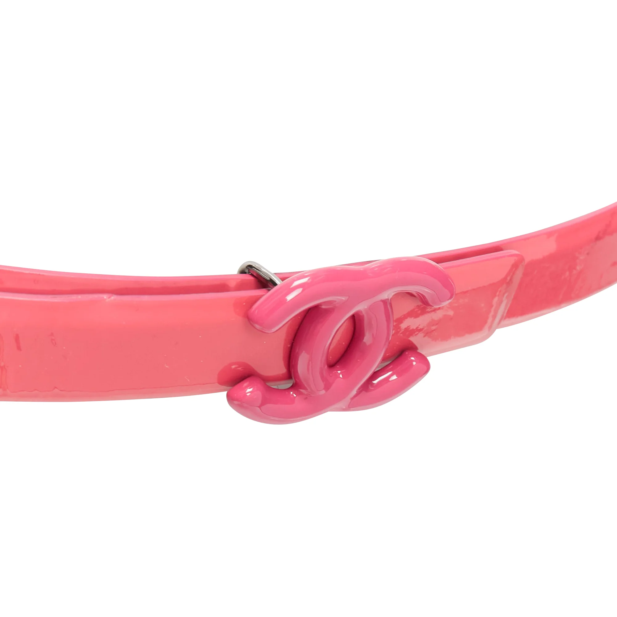 Chanel Patent Leather CC Logo Buckle Skinny Belt - Image 2
