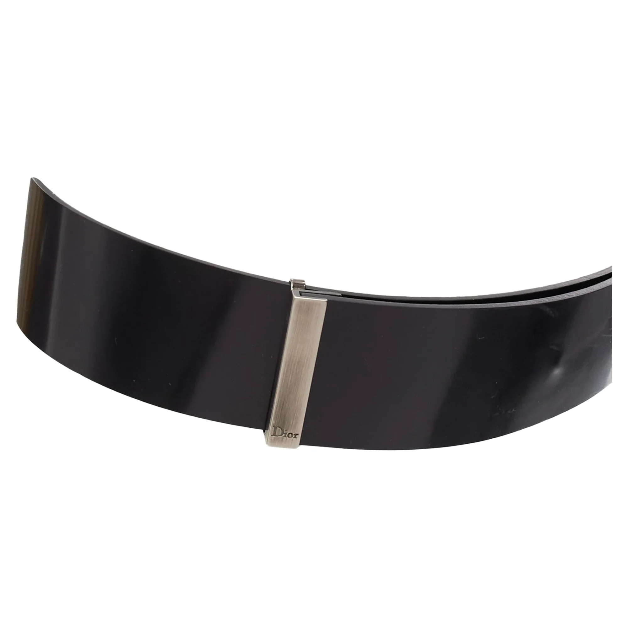 Dior Minimal Logo Metal Bar Smooth Calfskin Wide Belt - Image 2