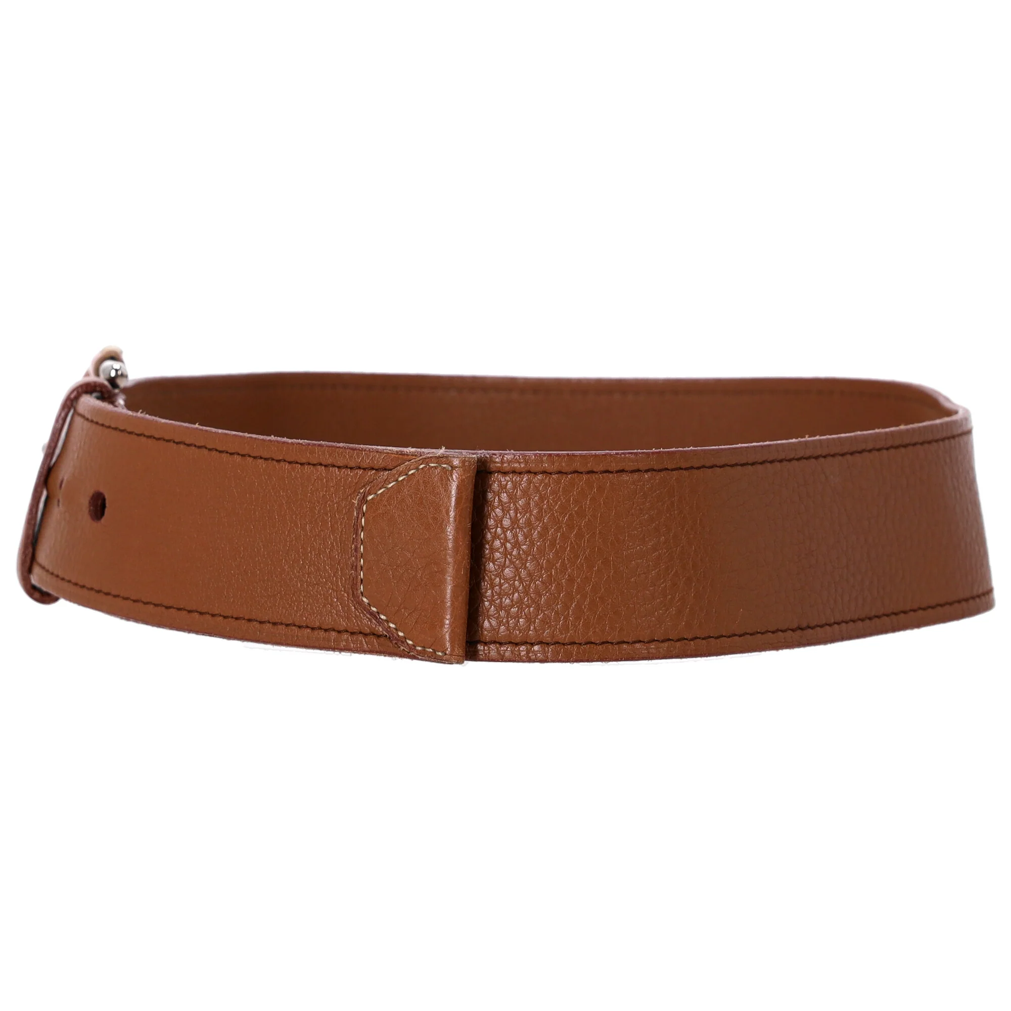 Prada Grained Belt in Brown Leather - Image 9