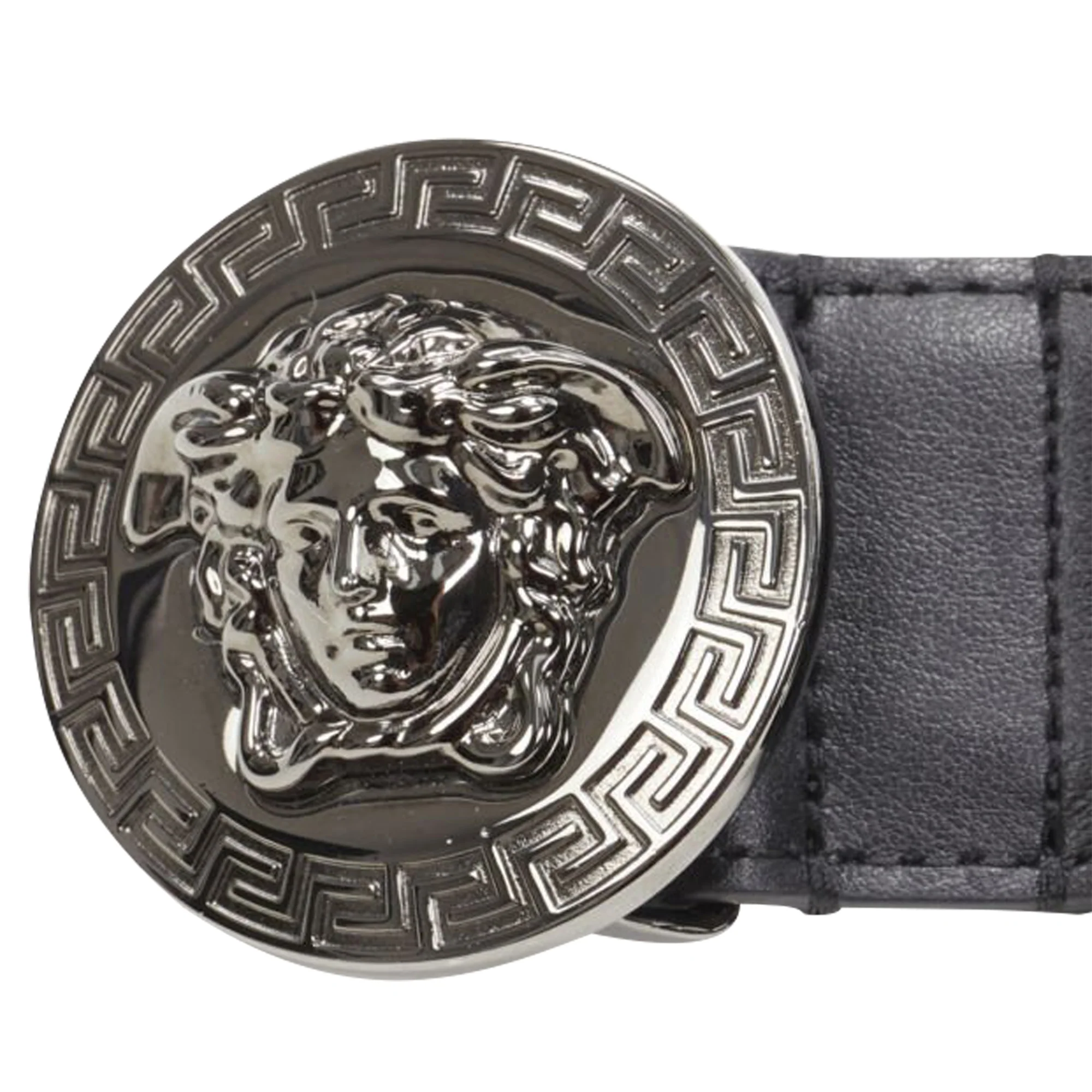 Versace Biggie Medusa silver buckle belt - Image 6