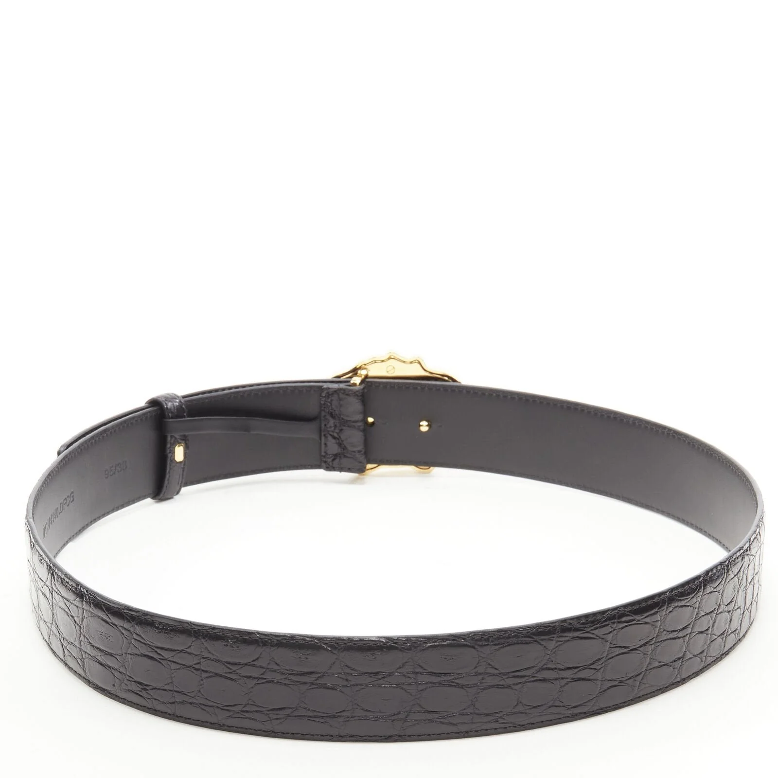 Versace La Medusa g buckle scaled leather belt - Image 9