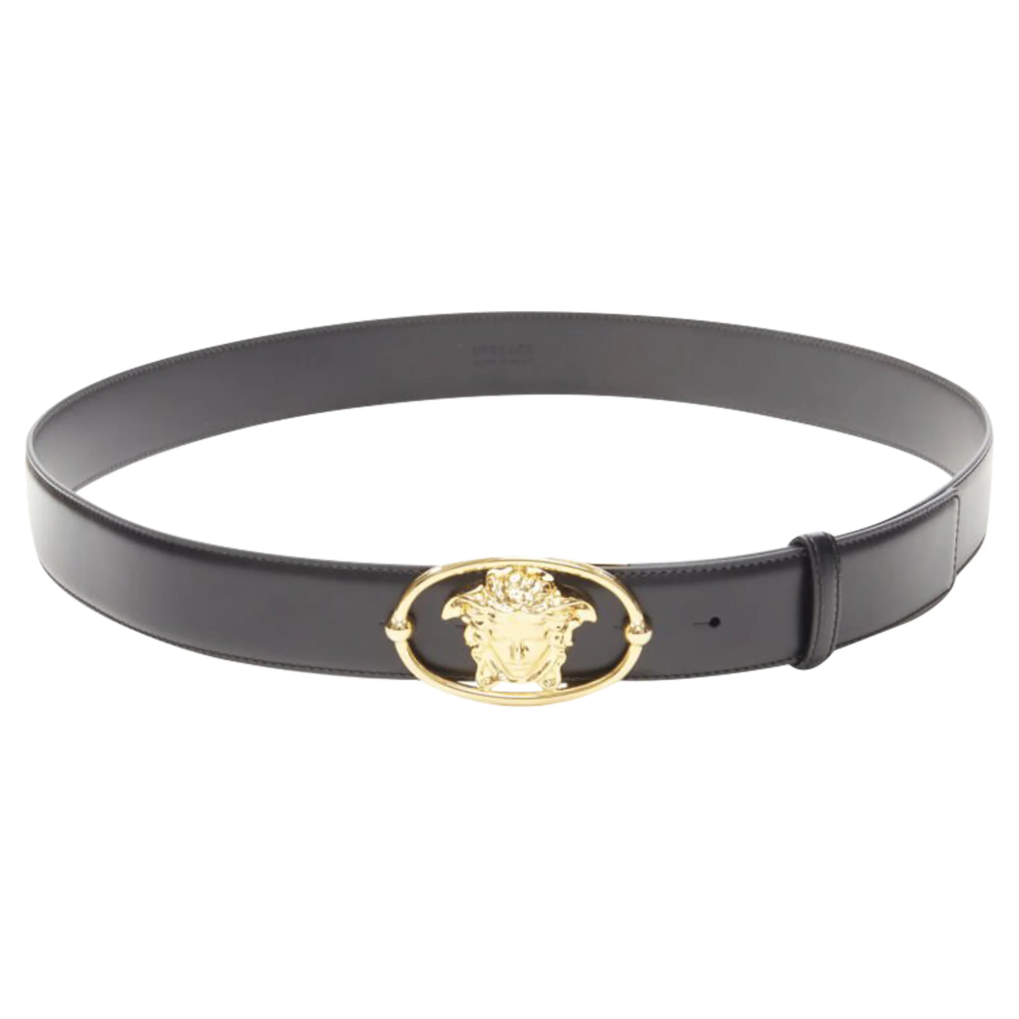Versace La Medusa Insignia oval buckle leather belt - Image 3
