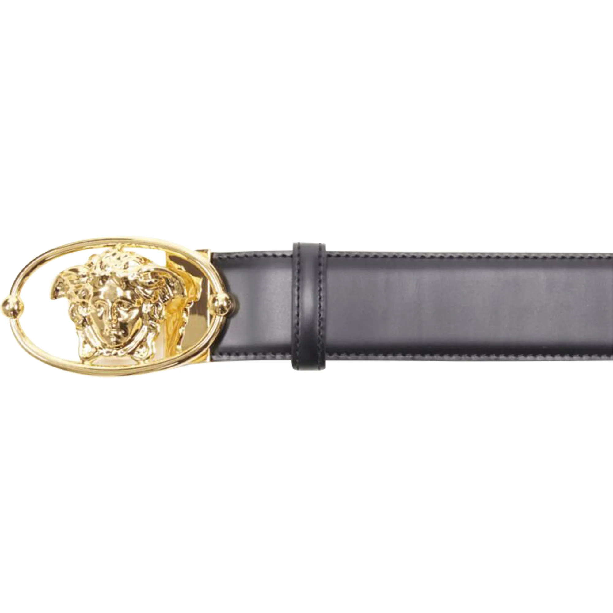 Versace La Medusa Insignia oval buckle leather belt - Image 5