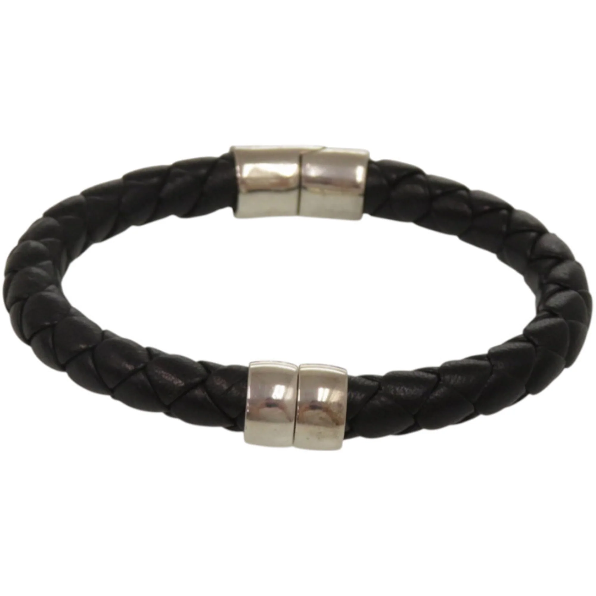 Intrecciato Charm Bracelet Leather and Sterling Silver - Image 5