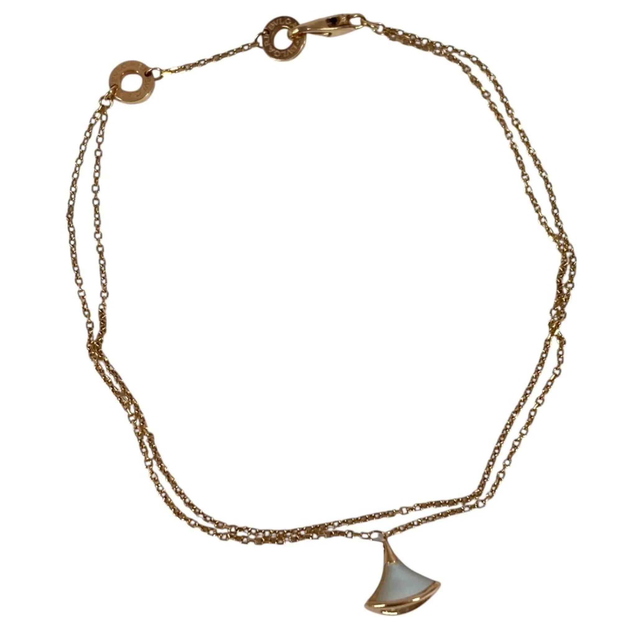 Diva's Dream Bracelet Double Strand 18K Rose Gold with Shell
