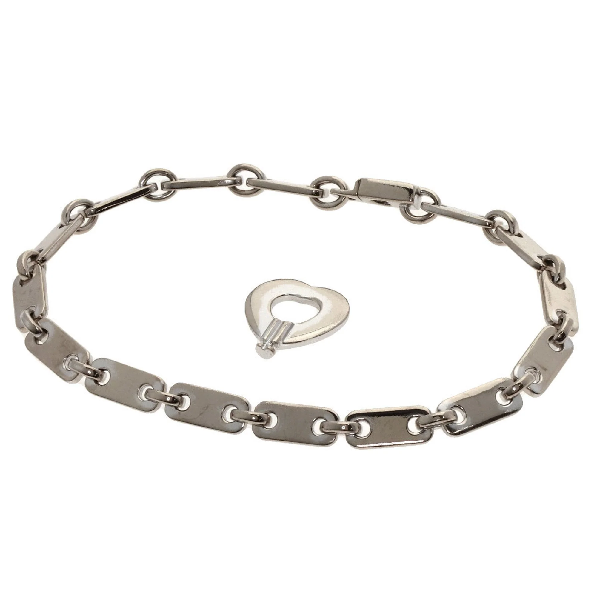 Fidelity Heart Key Bracelet 18K White Gold