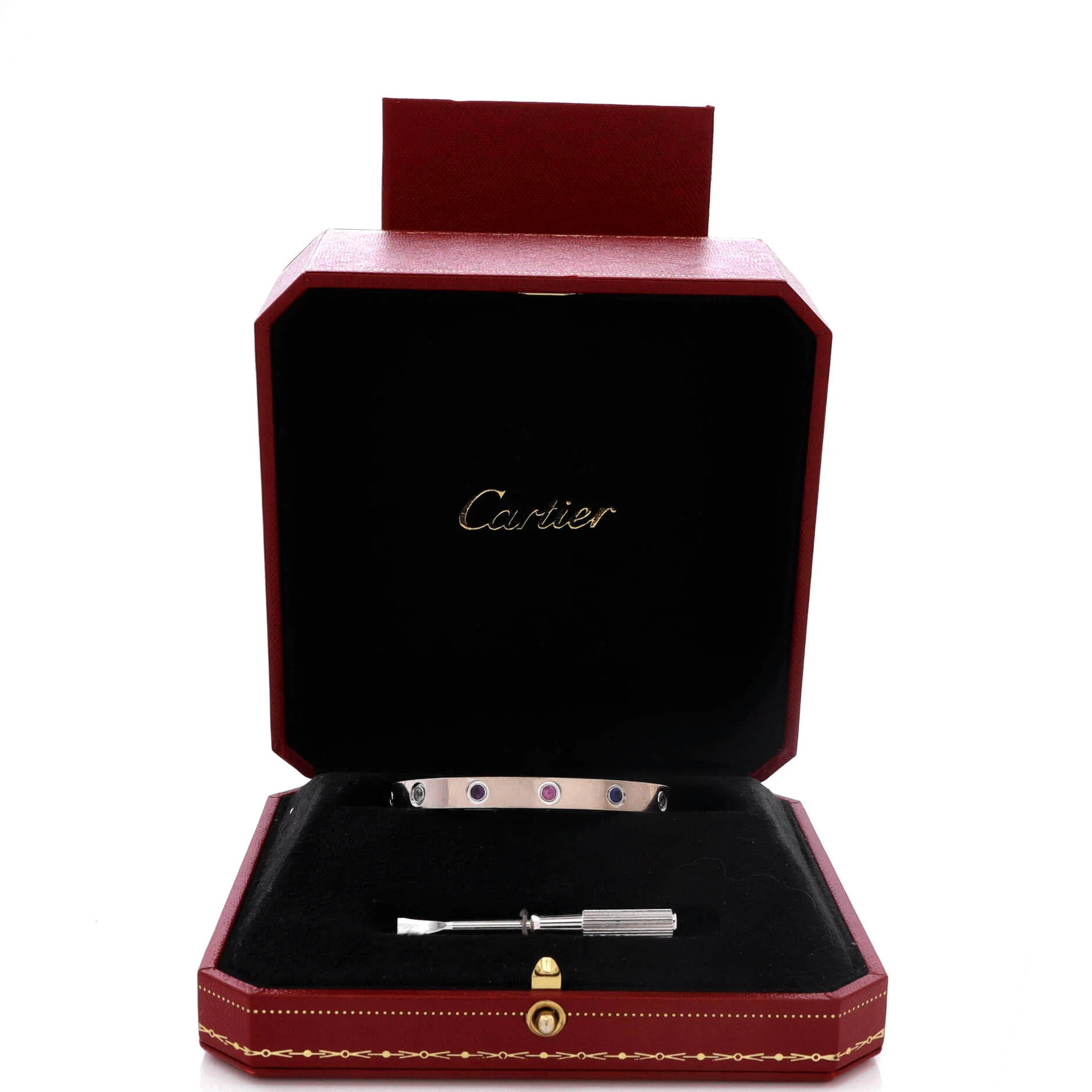 Love 10 Stone Bracelet 18K White Gold with Aquamarine, Sapphire, Spinel and Amethyst - Image 2