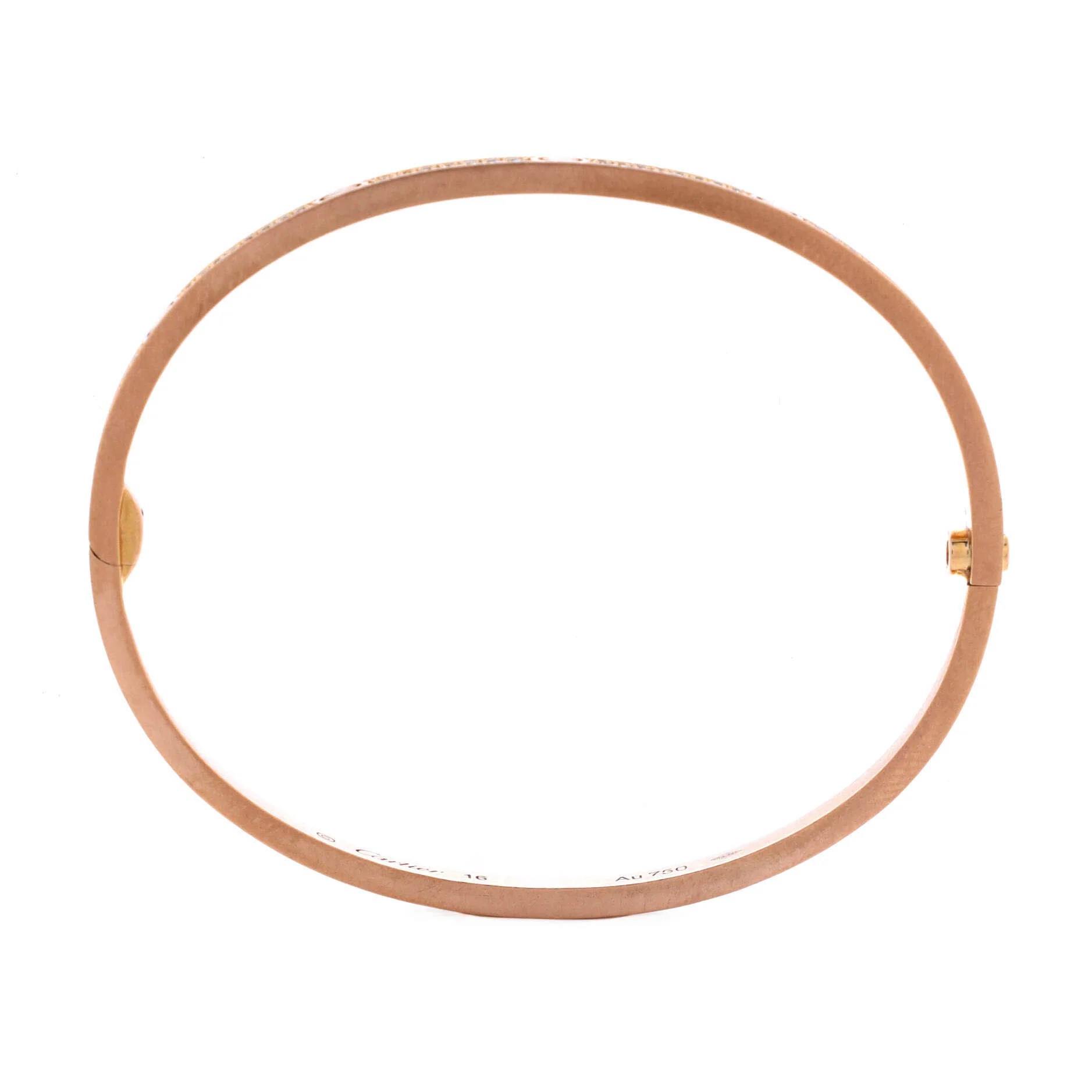 Love Bracelet 18K Rose Gold with Pave Diamonds Small - Image 3