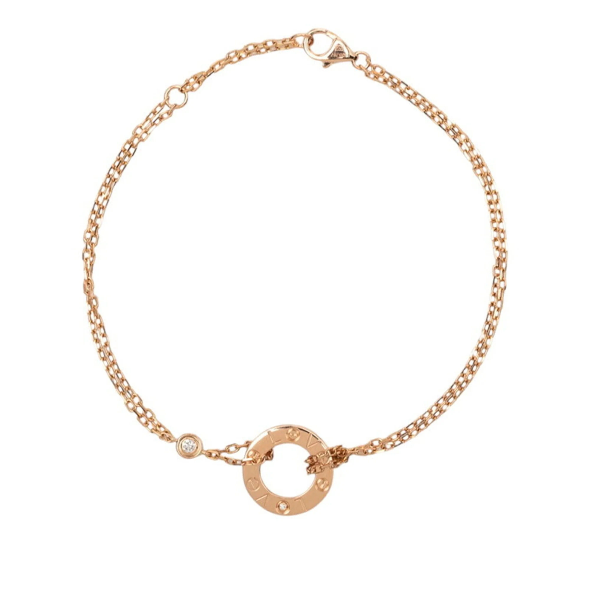 Love Circle Bracelet 18K Rose Gold with Diamond - Image 2