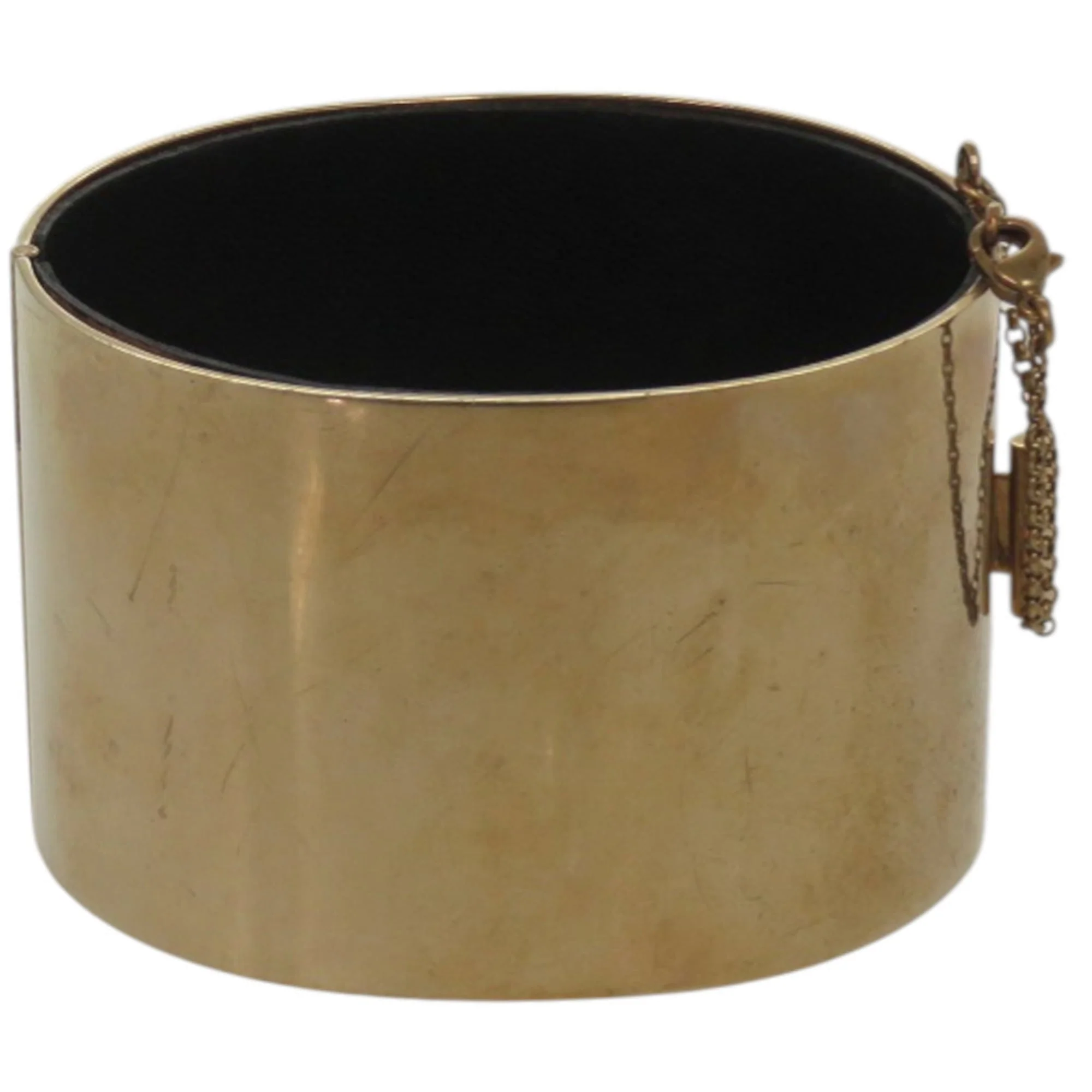 Bangle Leather and Metal Gold Bracelet