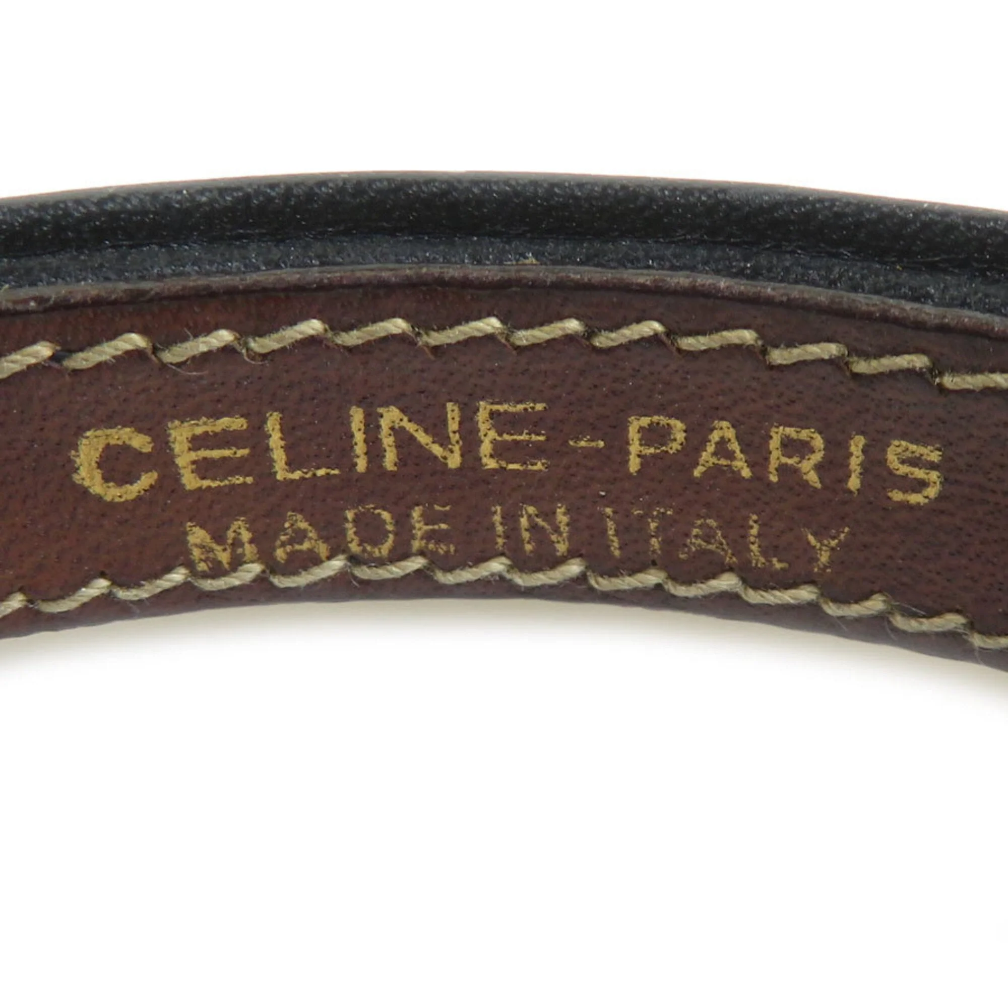 Bracelet Leather and Metal Black and Gold - Image 8