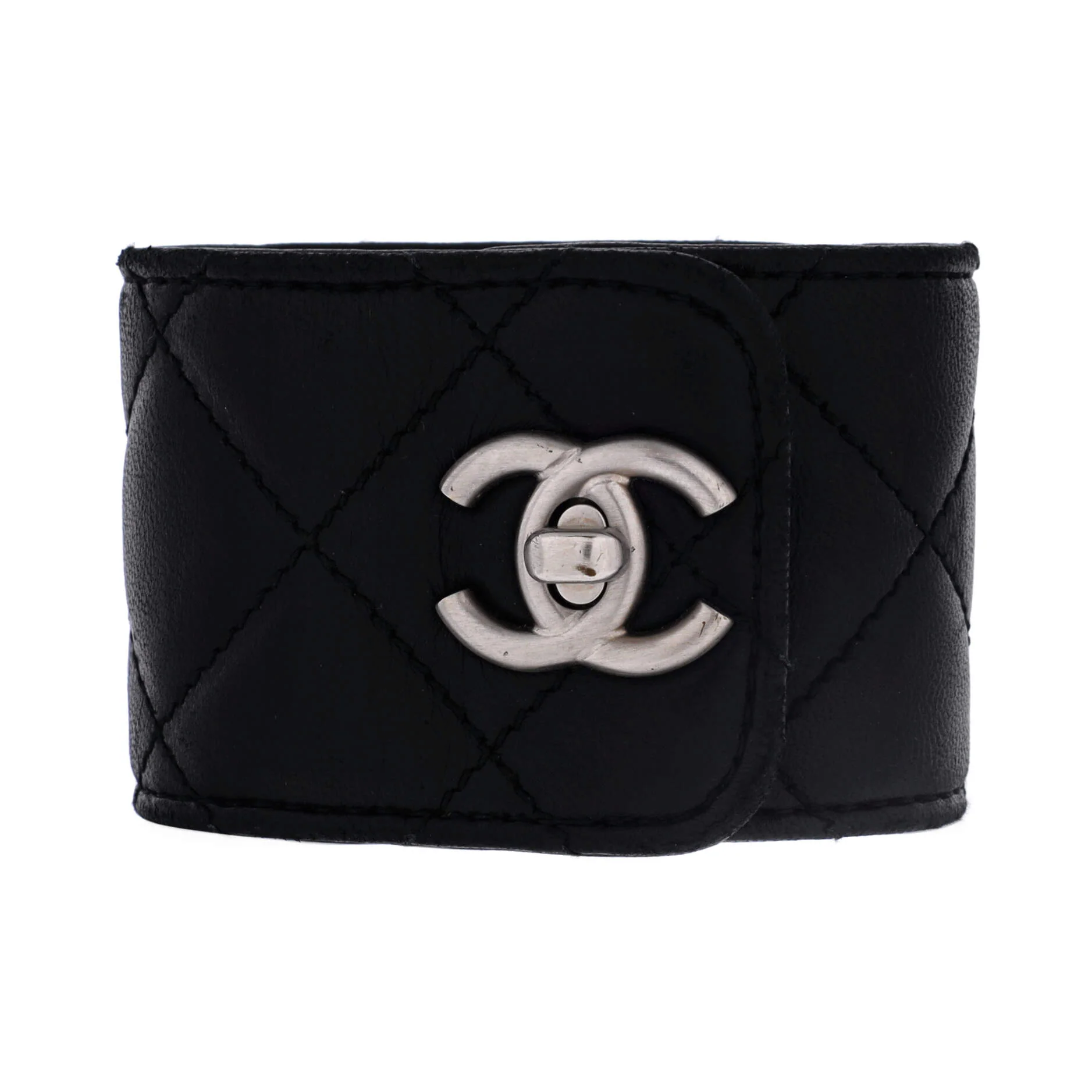 CC Turnlock Cuff Bracelet Quilted Lambskin Wide