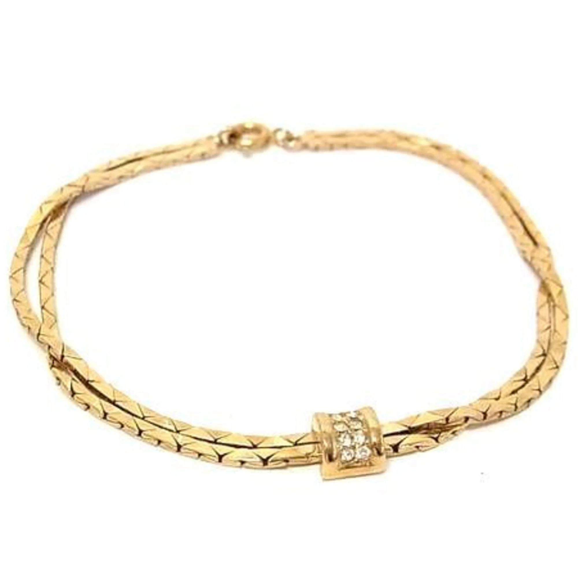 Bracelet Gold Metal with Rhinestone
