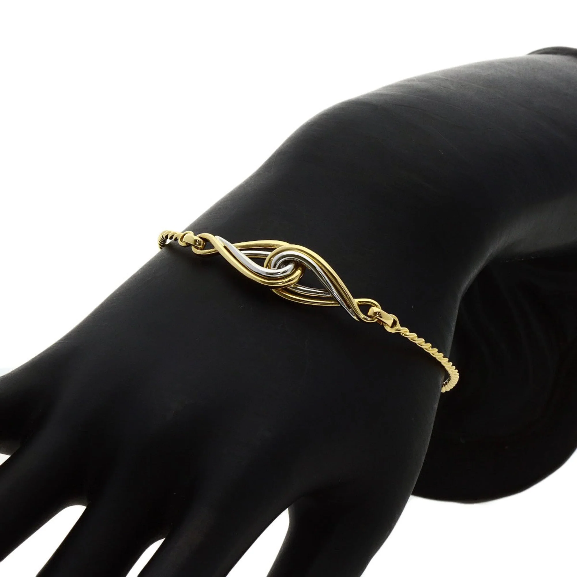 Twist Motif Bracelet 18K White Gold and 18K Yellow Gold - Image 7