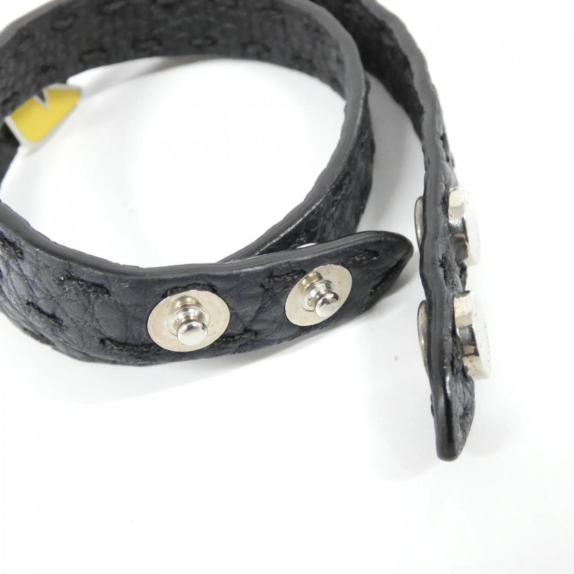 Bracelet Leather Black and Silver - Image 5