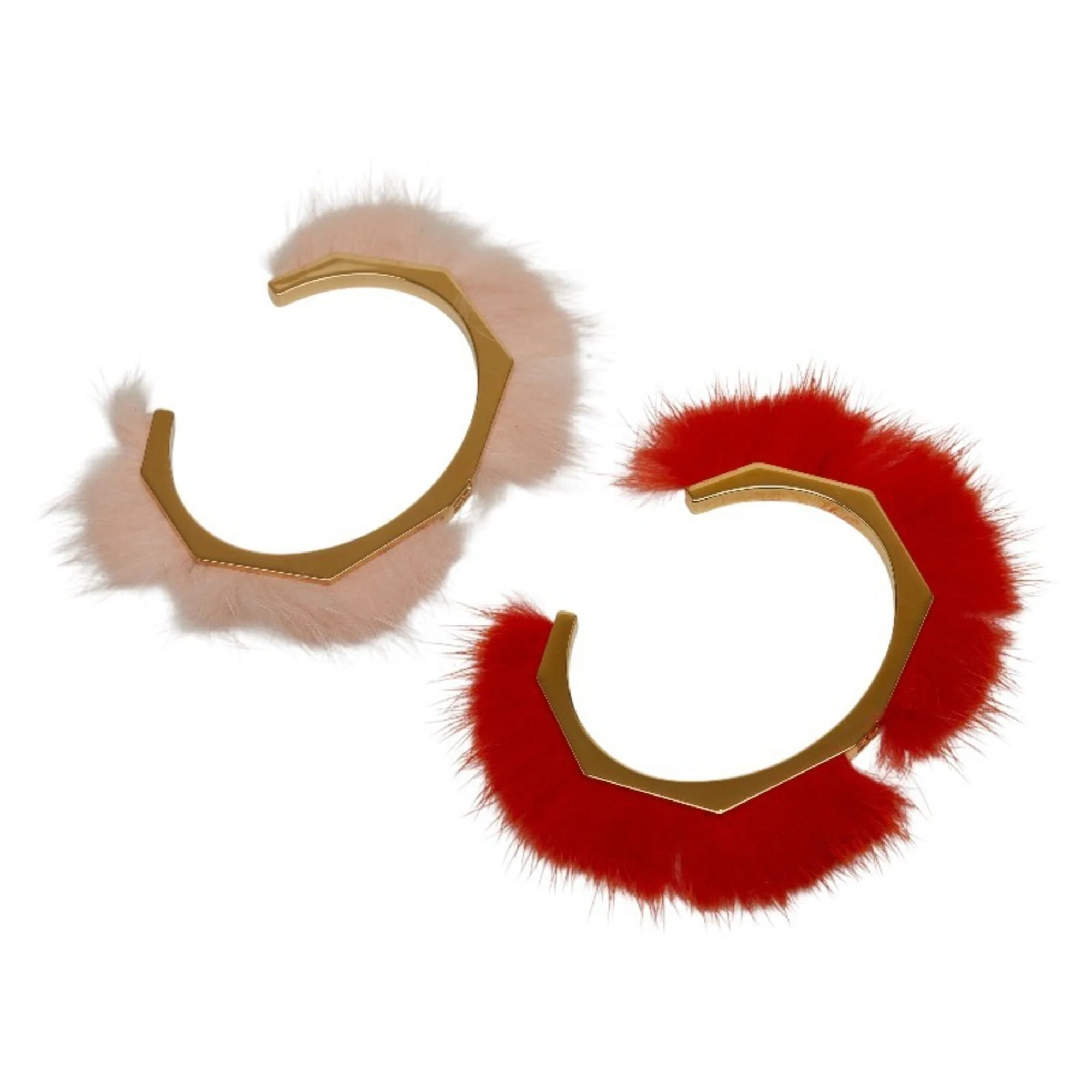 Set Of 2 Bracelet Fur Pink and Orange - Image 2