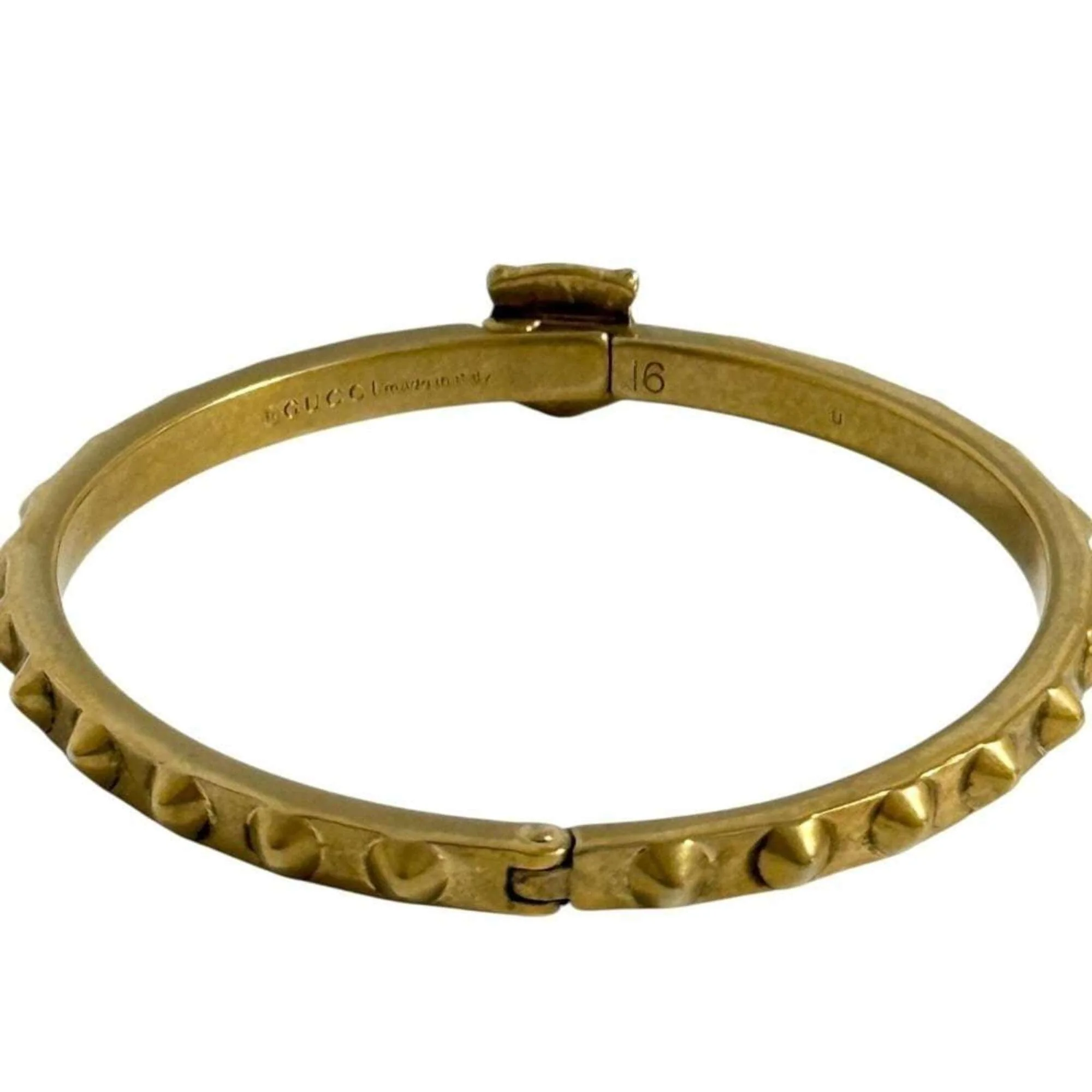 Cat Head Bangle Gold Metal 16cm Bracelet - Image 4