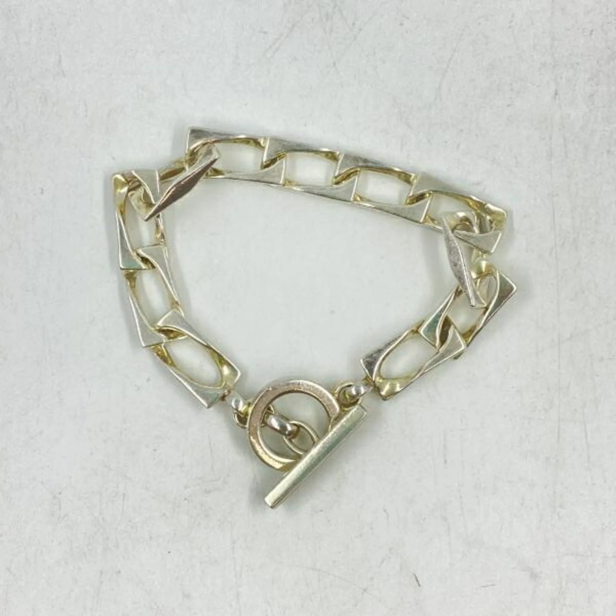 Figaro Chain Bracelet Sterling Silver Indigo
